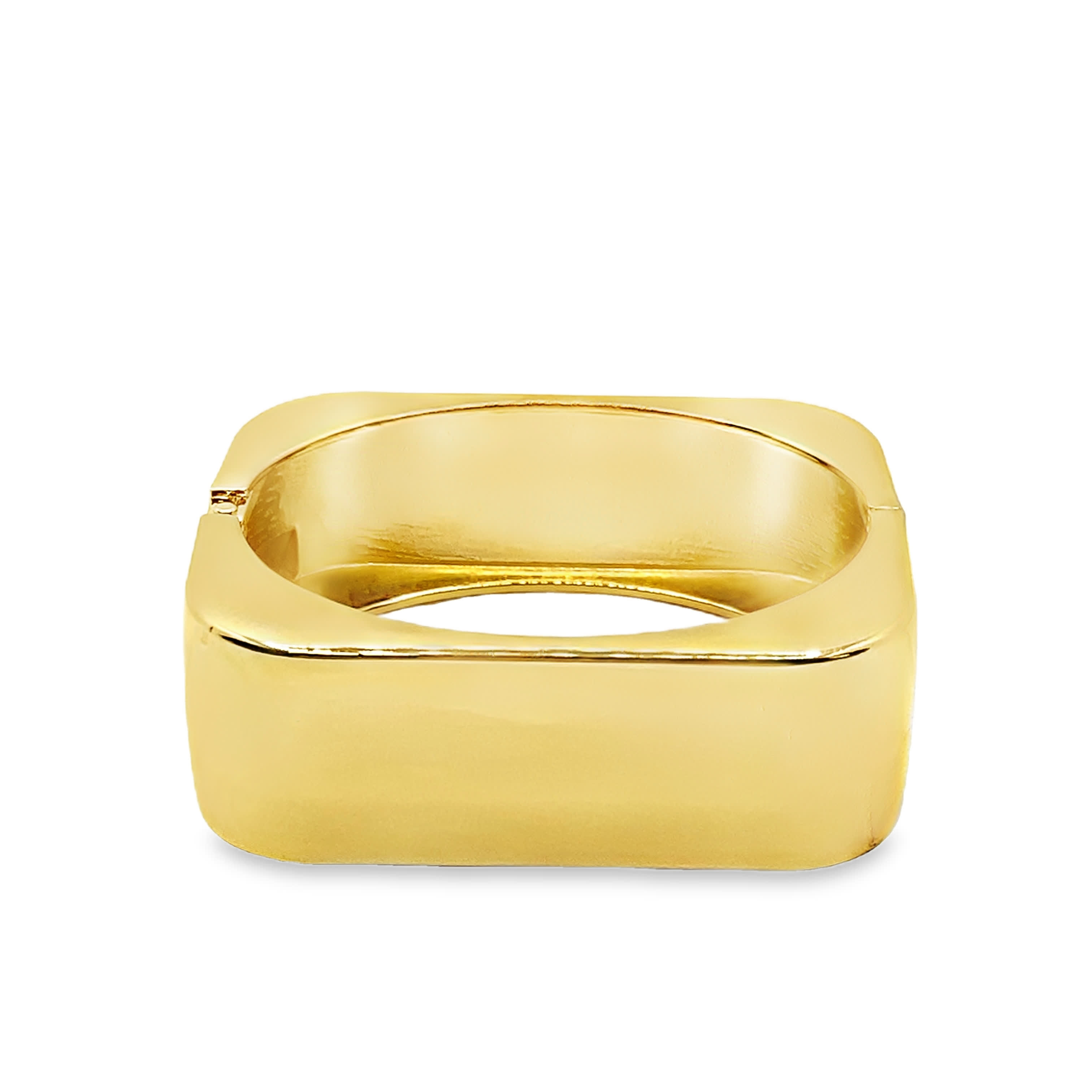 Square Yellow Gold Bangle Bracelet