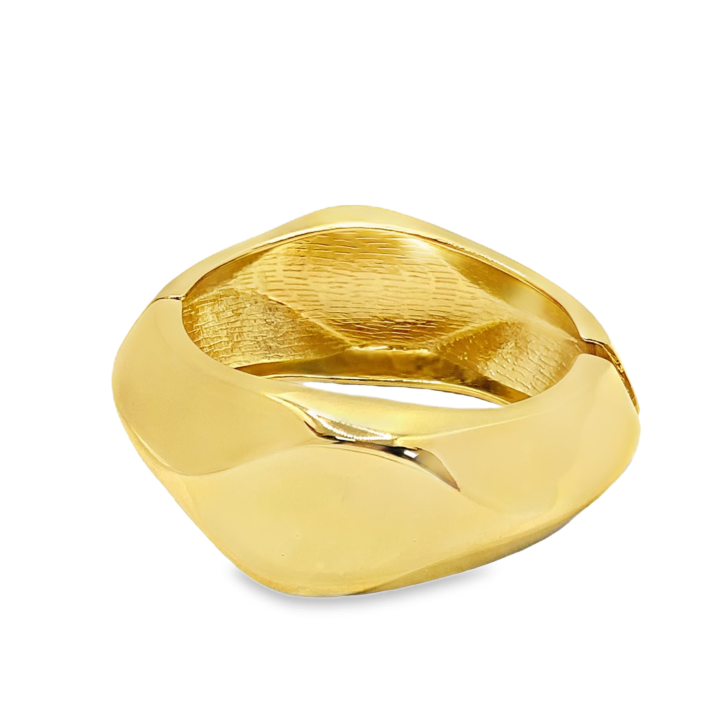 Sculptural Yellow Gold Bangle Bracelet