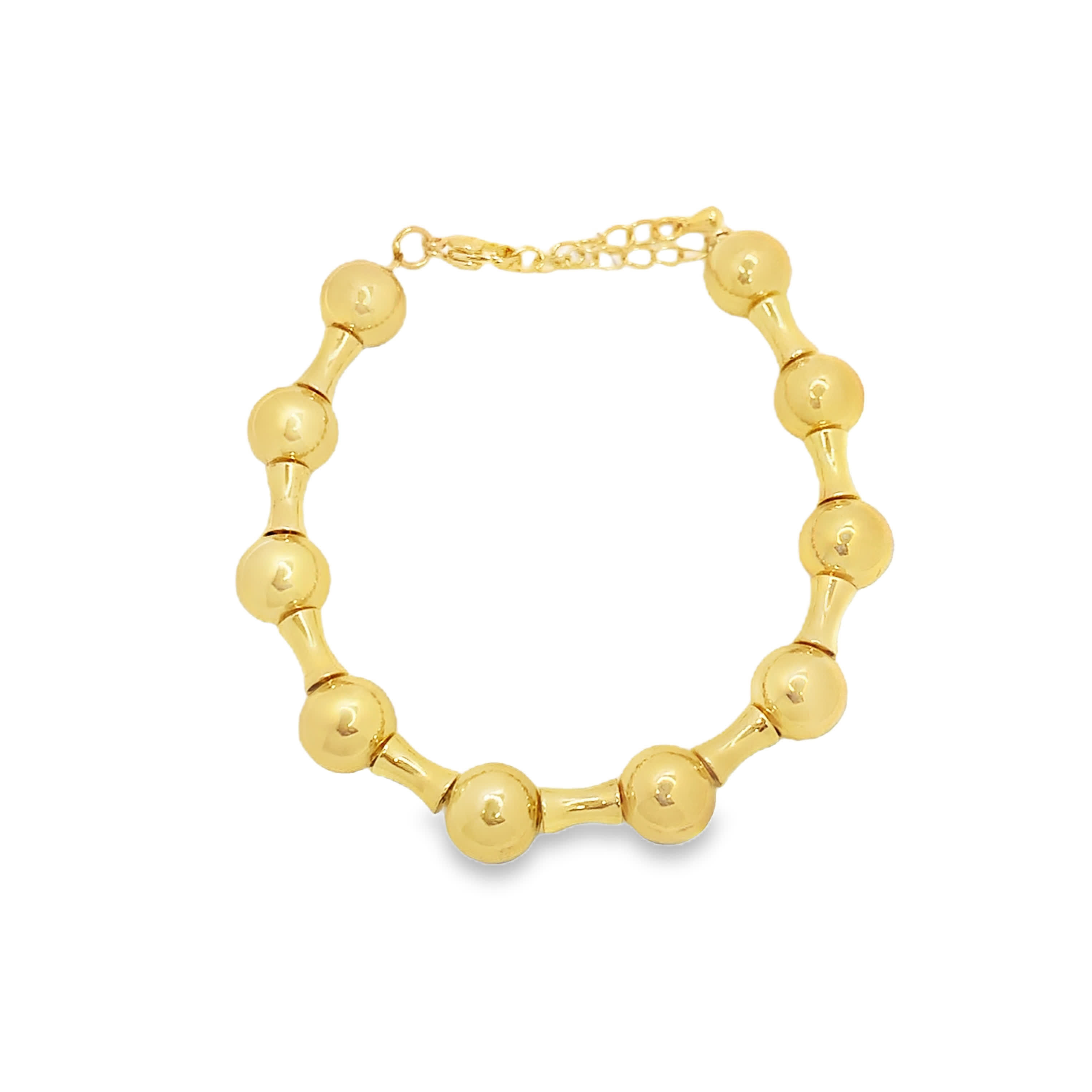 Yellow Gold Beaded Bracelet: Modern Elegance