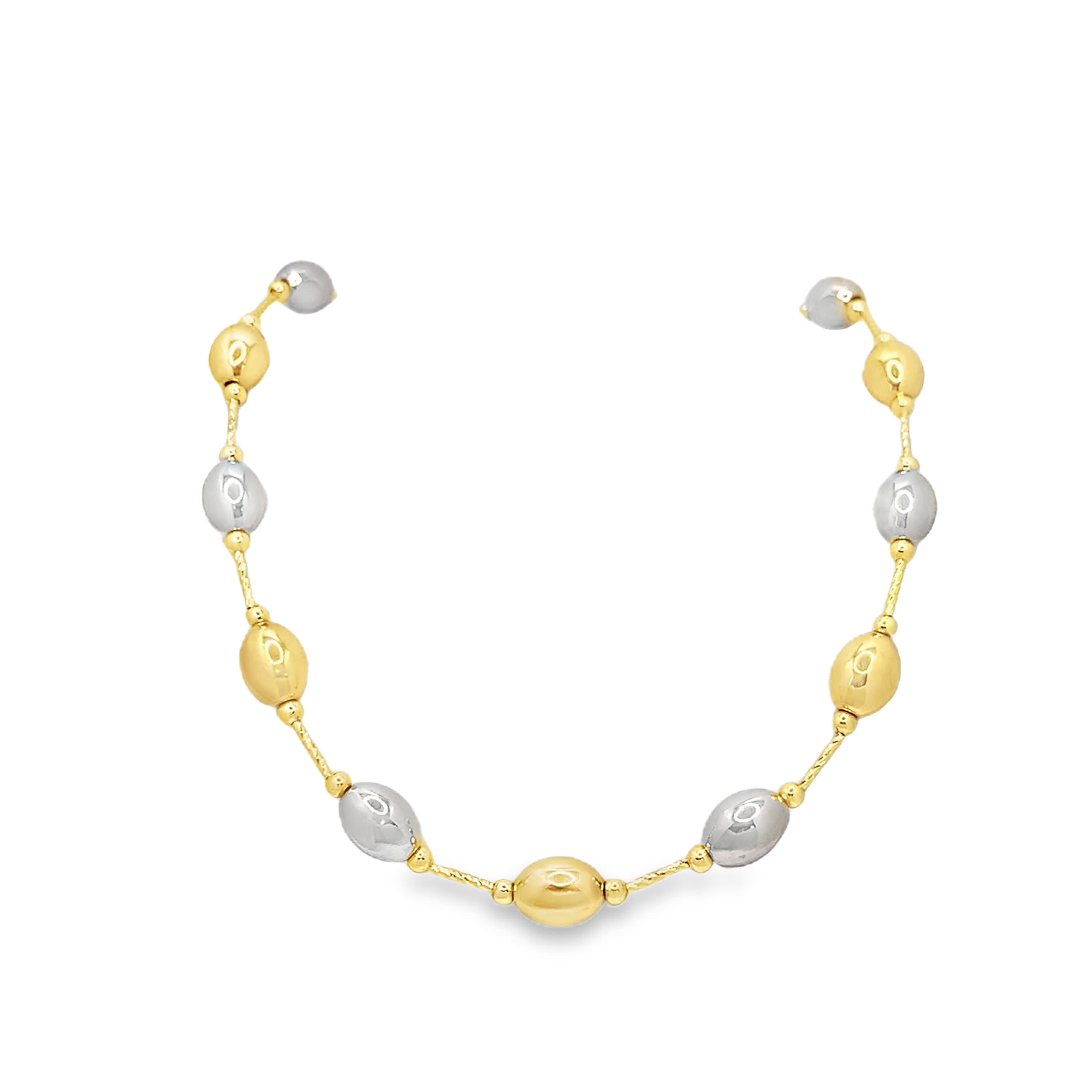 Yellow Gold Beaded Necklace