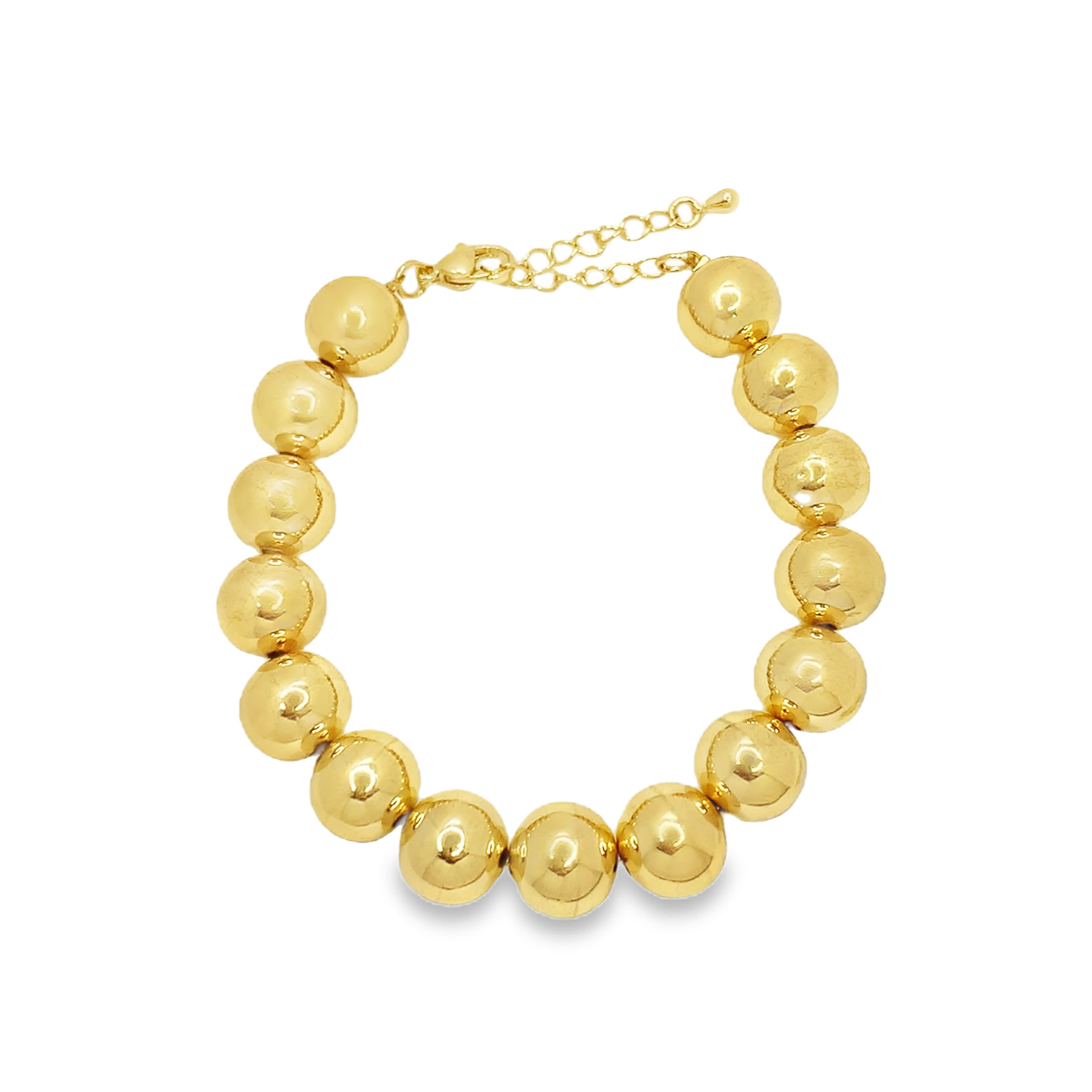 Elegant Yellow Gold Beaded Bracelet