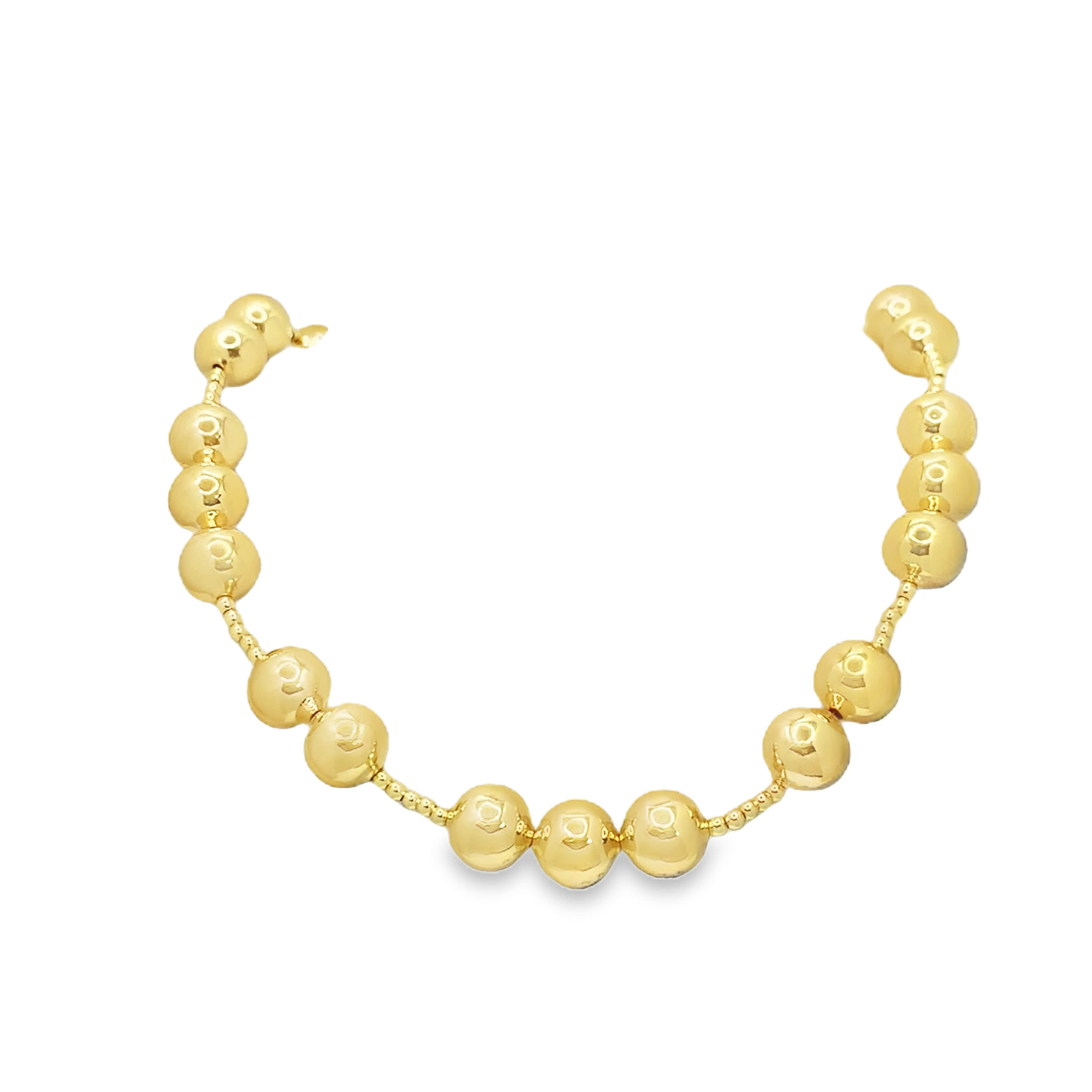 Elegant Yellow Gold Beaded Necklace