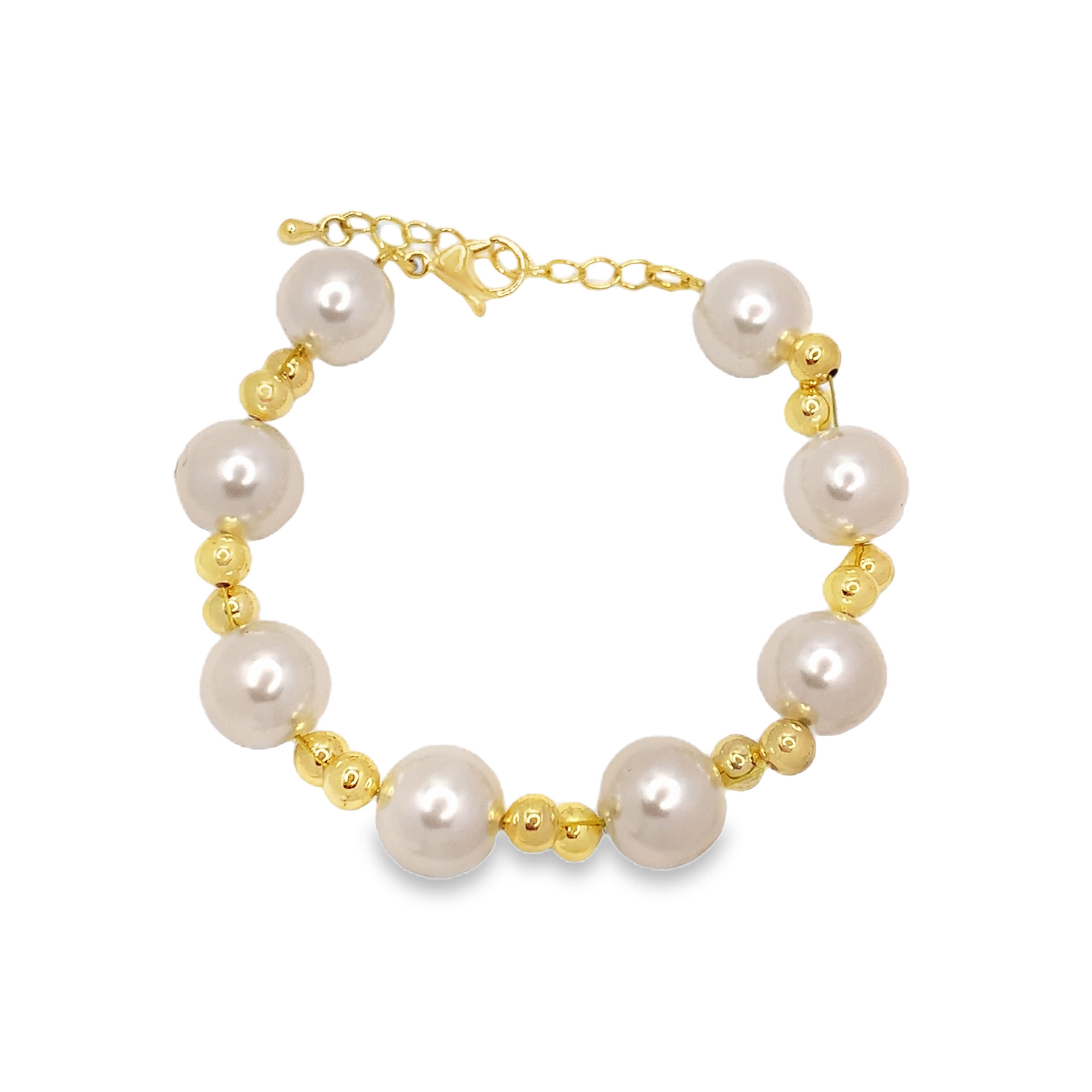 Pearl and Yellow Gold Beaded Bracelet
