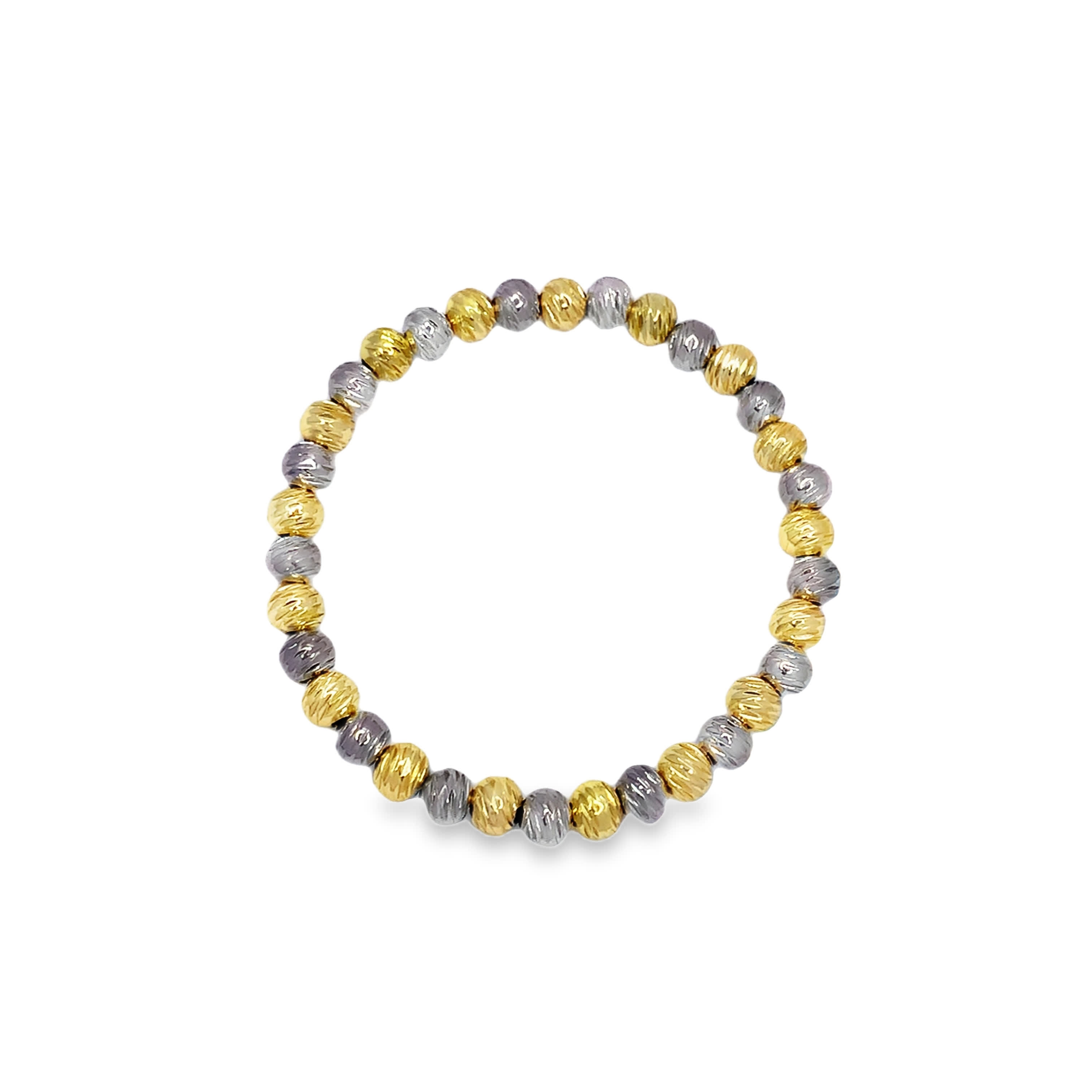 Dwukolorowa bransoletka z koralików z metalu