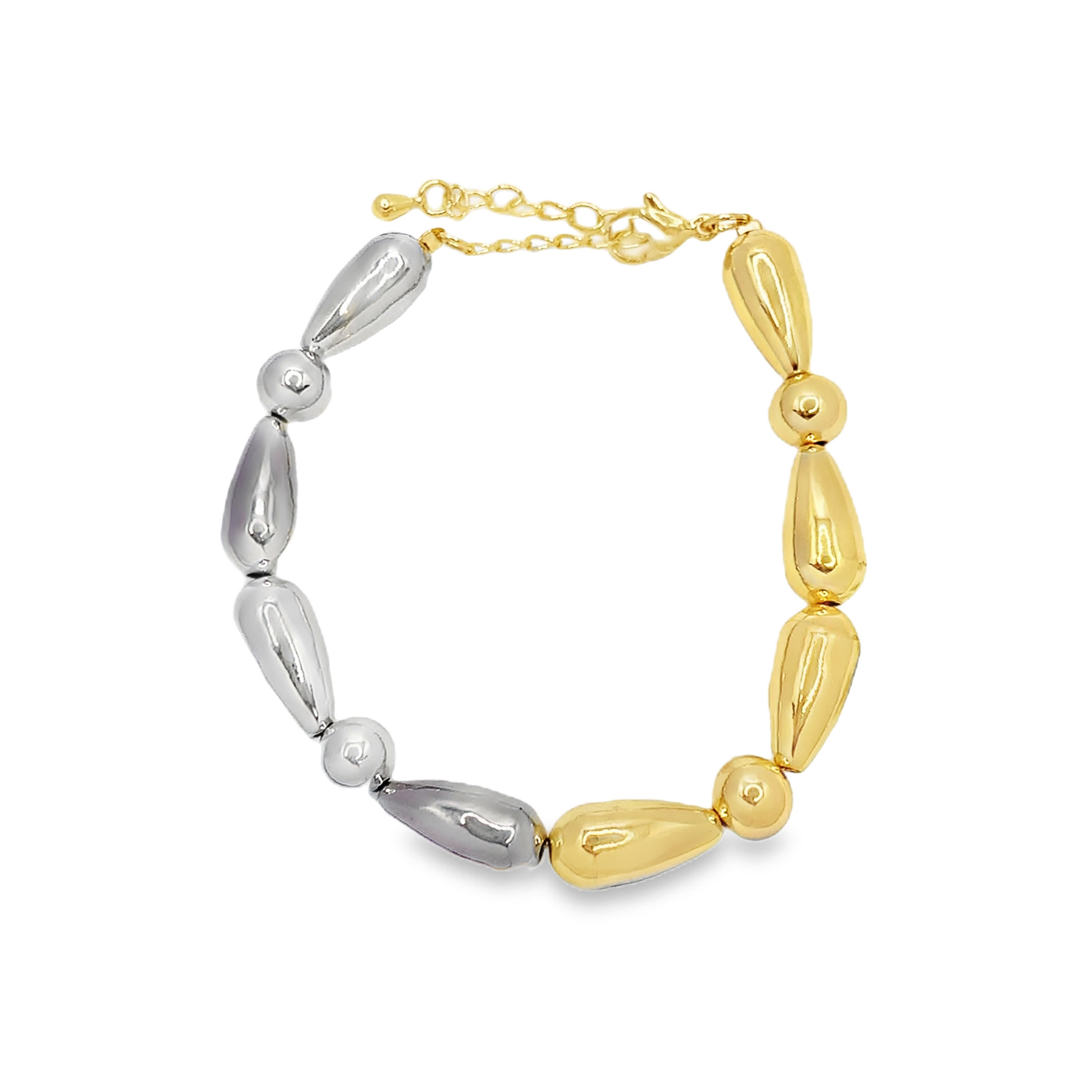 Dwukolorowa bransoletka z koralików z metalu