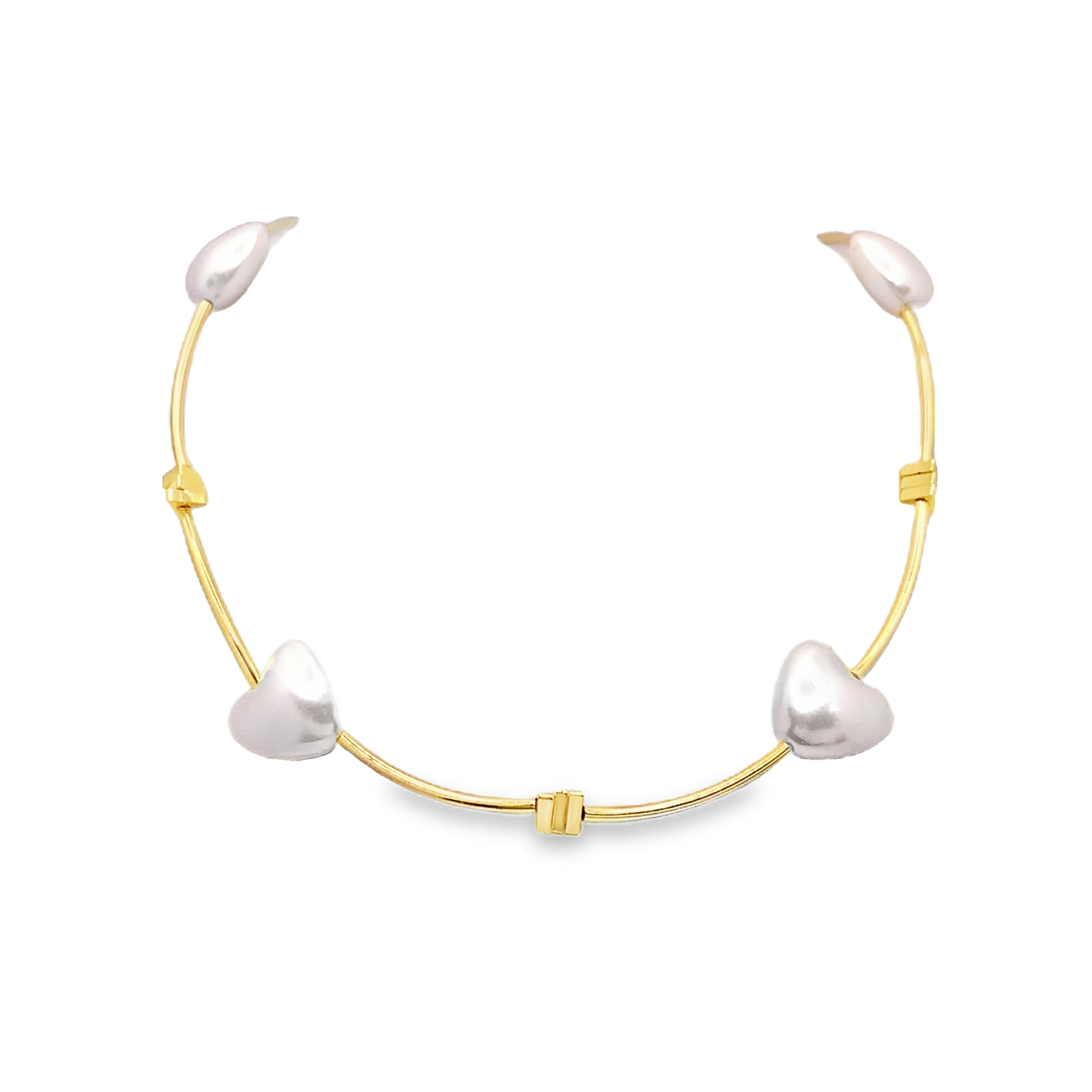 Naszyjnik z perłą barokową i metalu