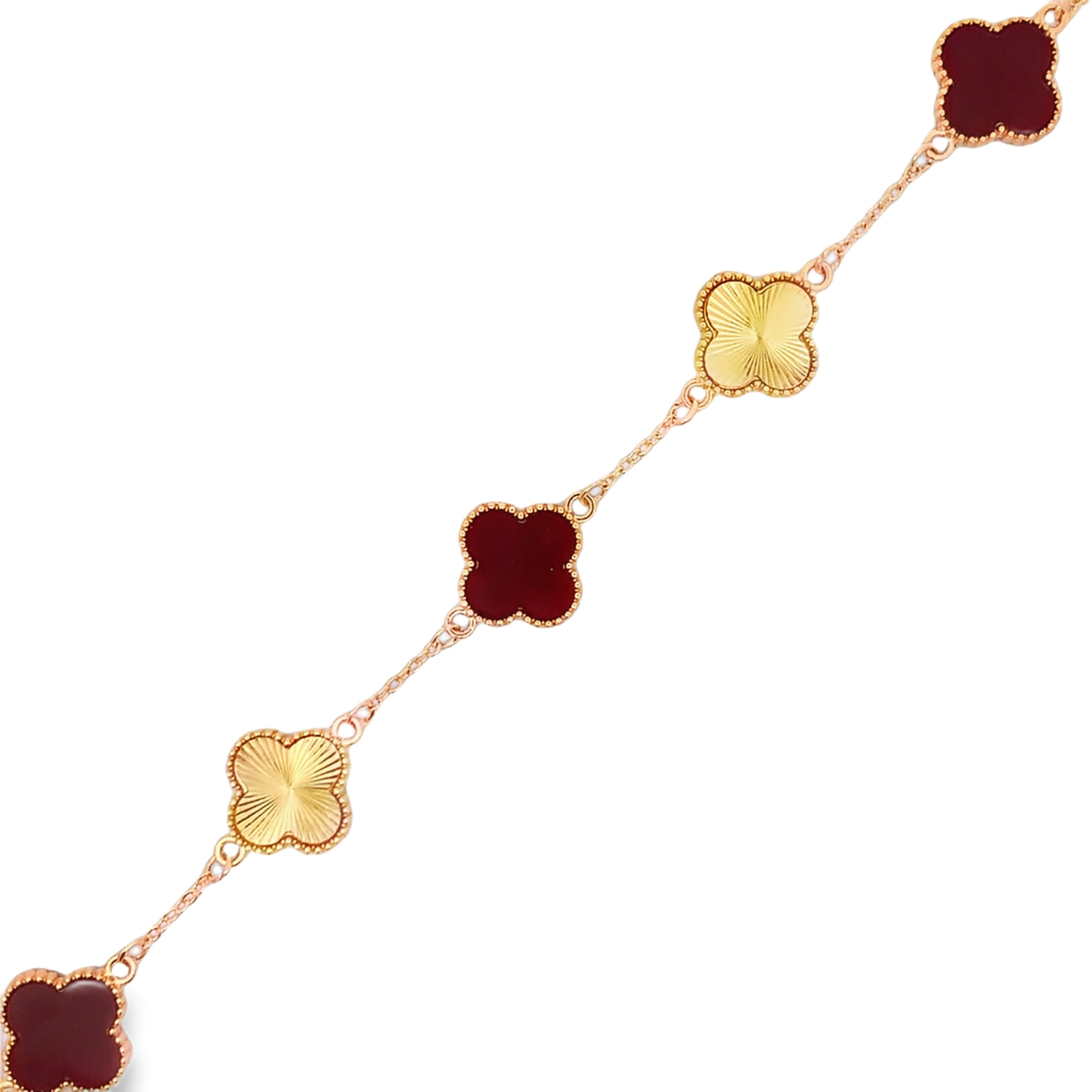 Rose Gold Floral Motif Chain Bracelet