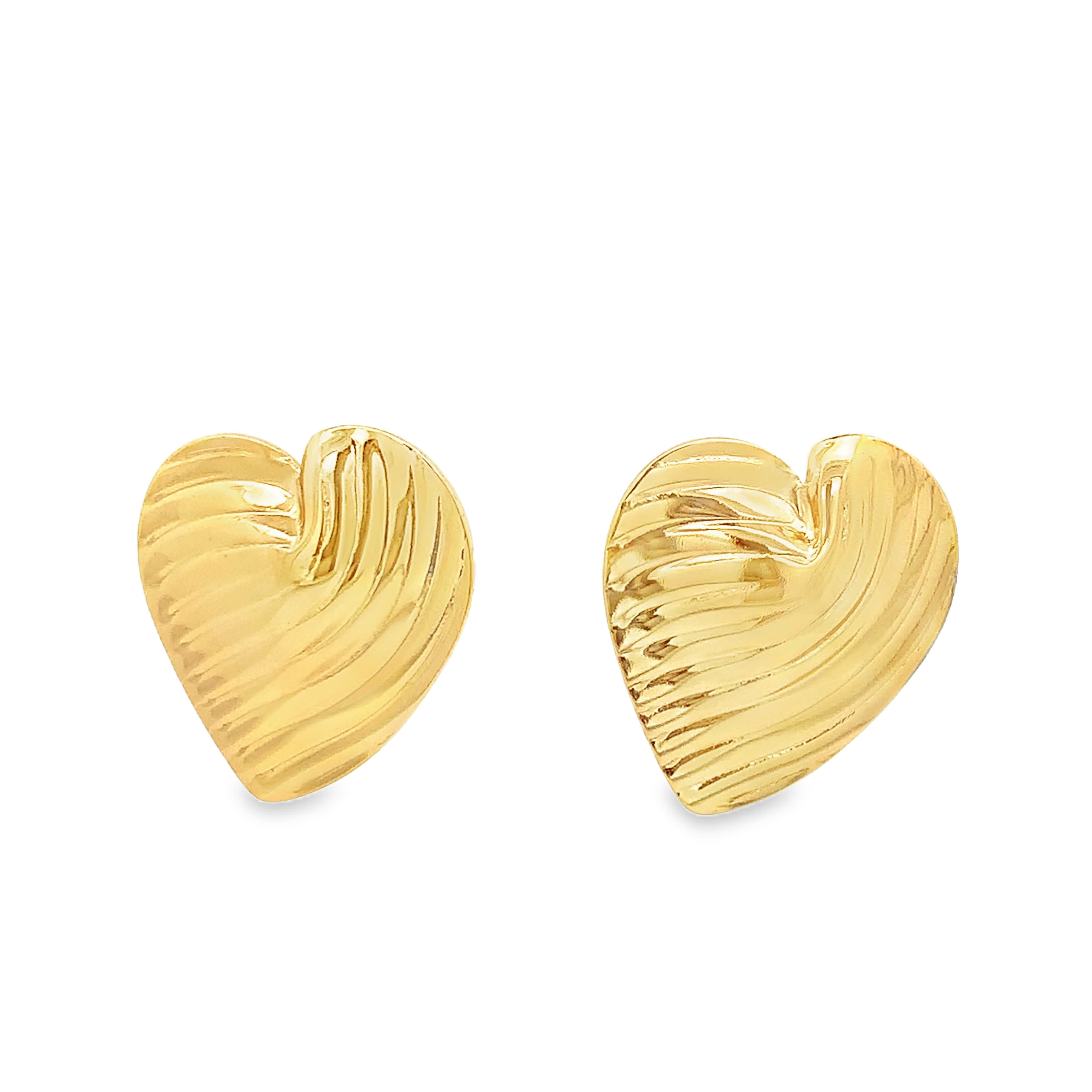 Eleganckie złocone kolczyki w kształcie serca