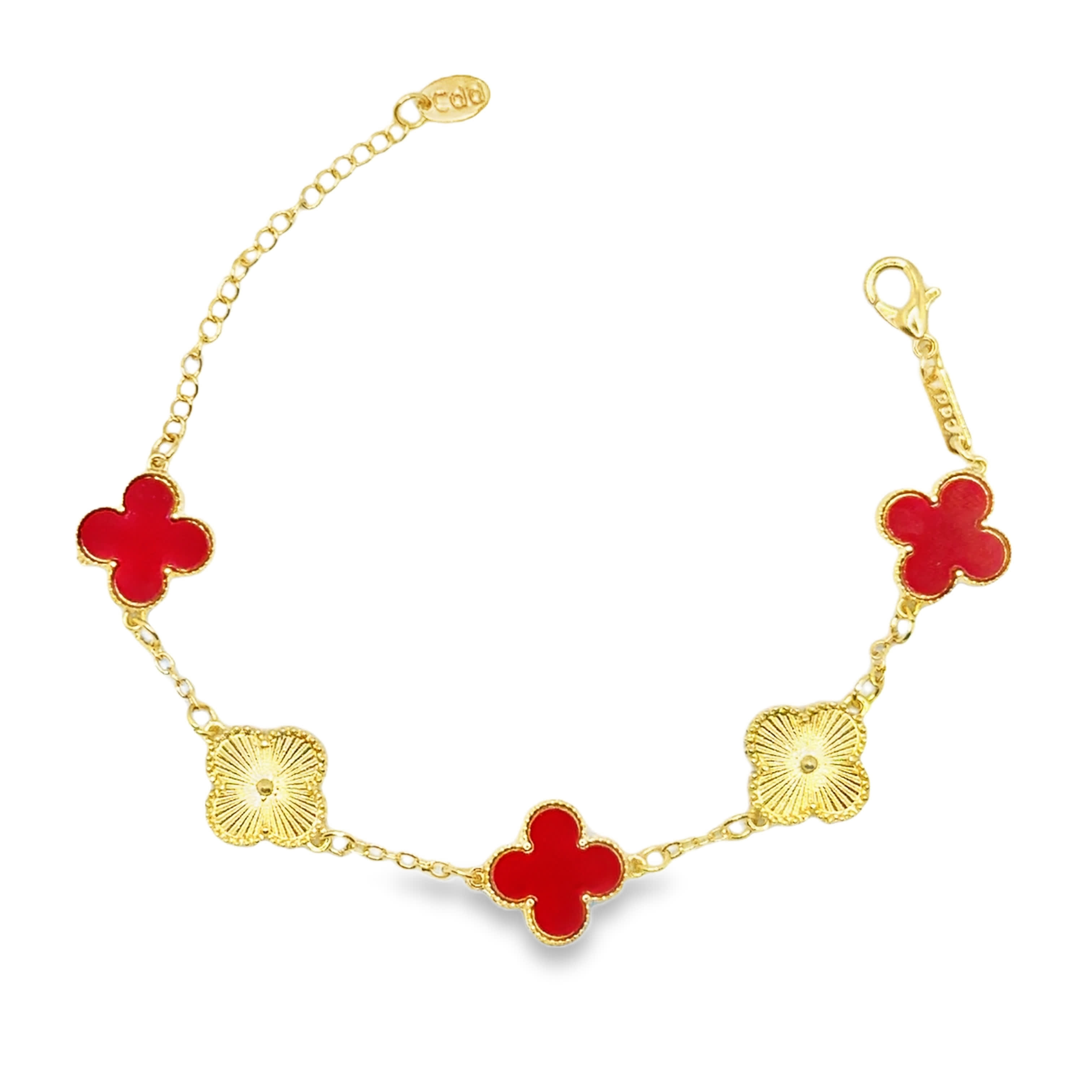 Bransoletka ze Złoconego Łańcuszka z Okrągłymi Kamieniami Koralowymi