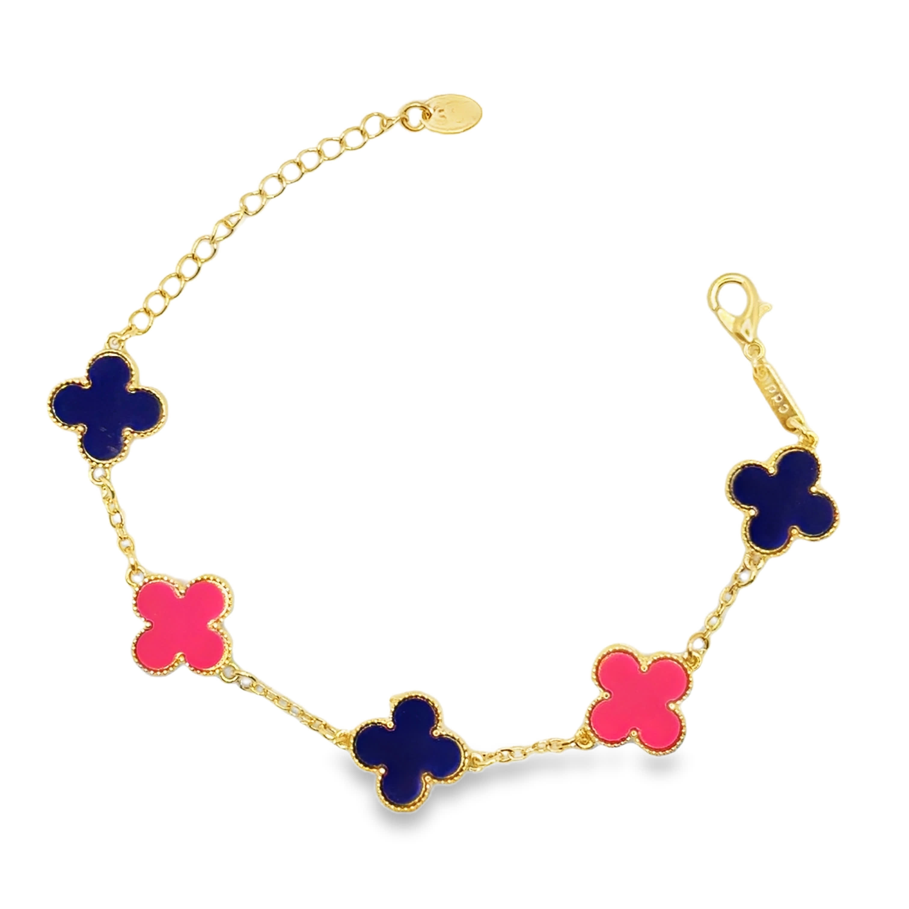 Bransoletka ze Złoconego Łańcuszka z Motywem Koniczyny