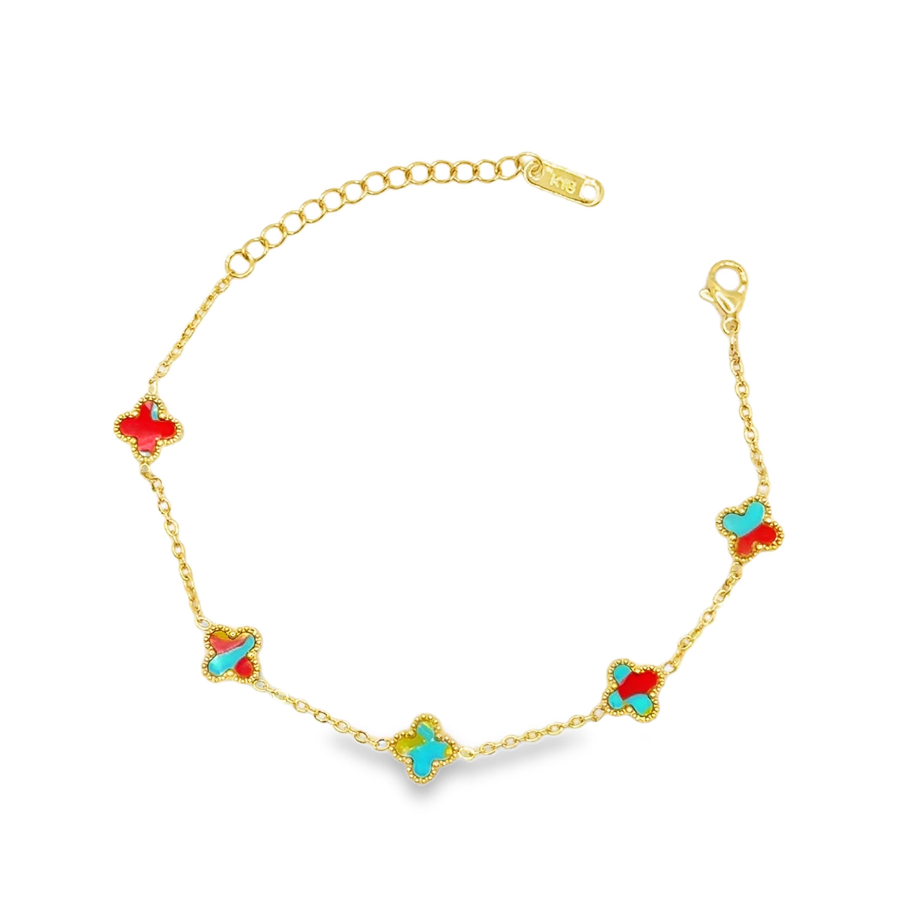 Bransoletka ze Złoconego Łańcuszka z Motywem Koniczyny