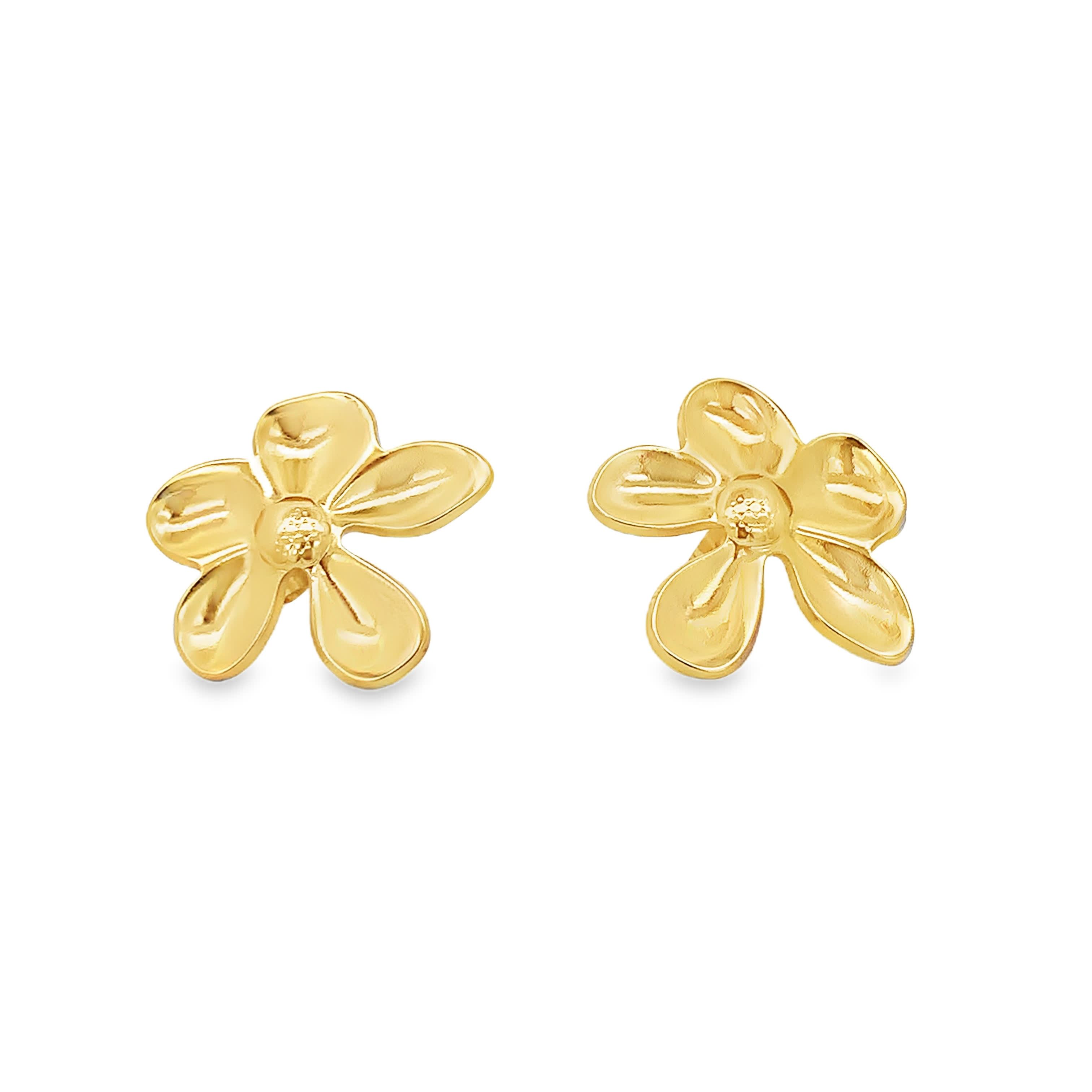 złocone kolczyki z kwiatami