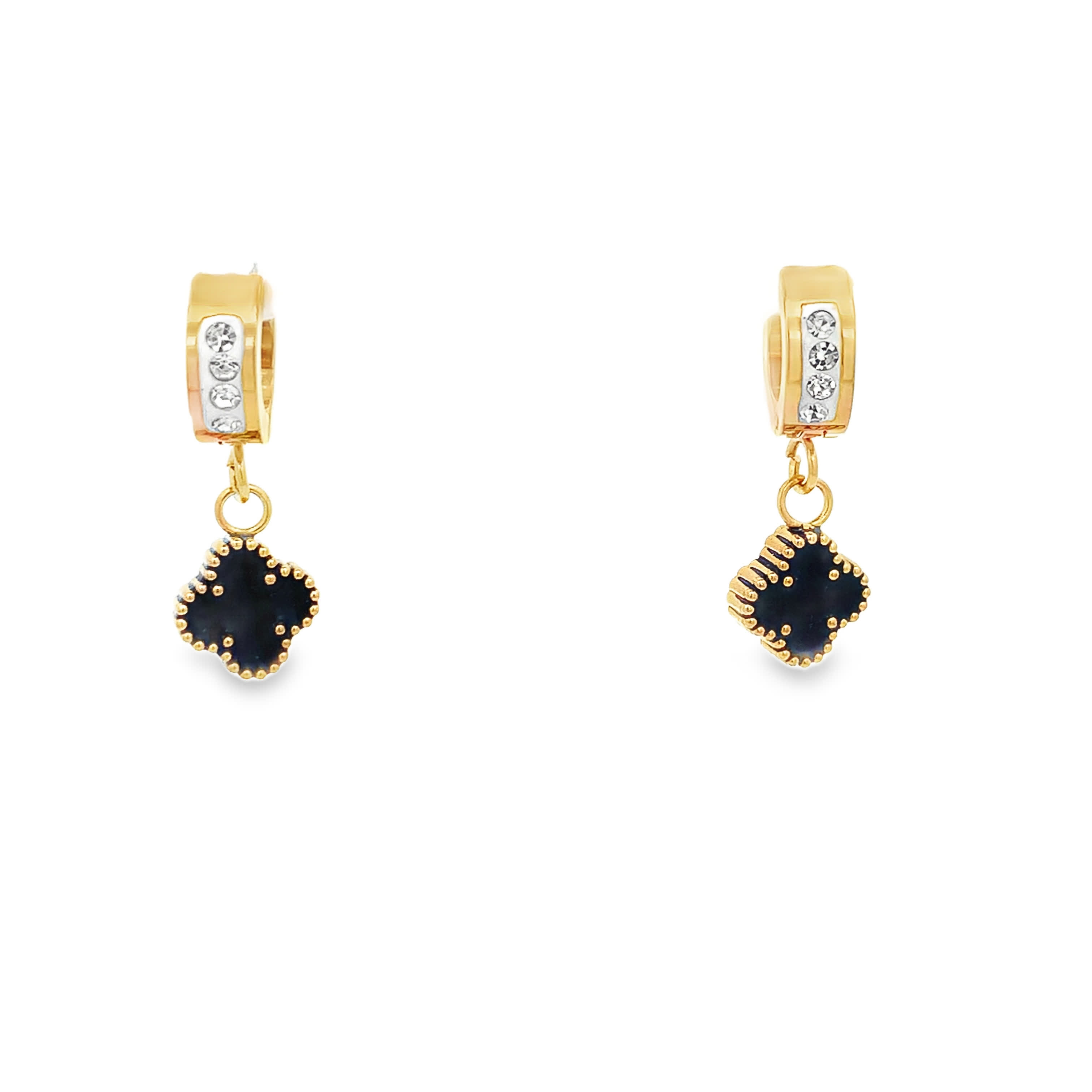 Eleganckie kolczyki w kolorze czarno-złocistym