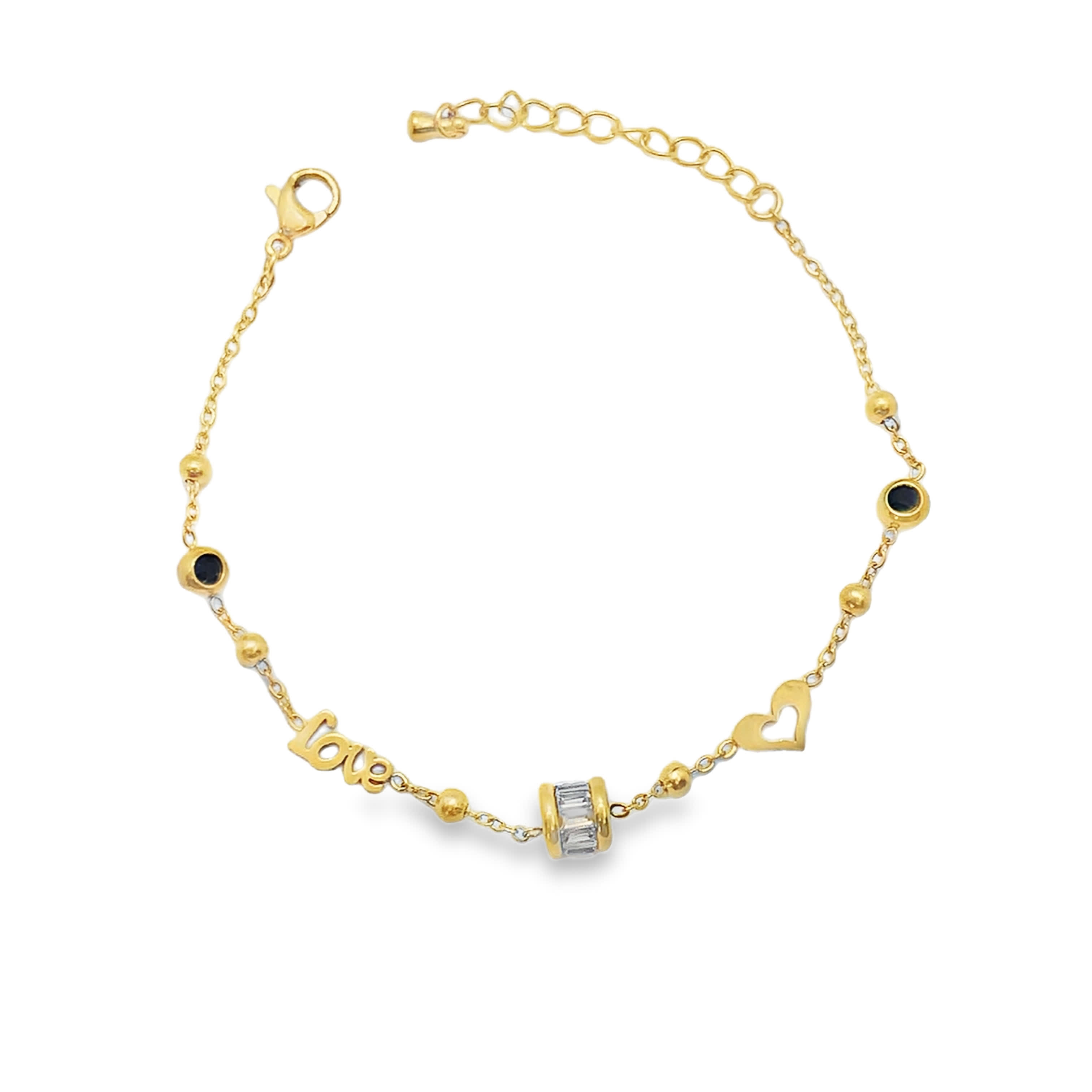 Elegant Gold Chain Bracelet with Crystal Accent