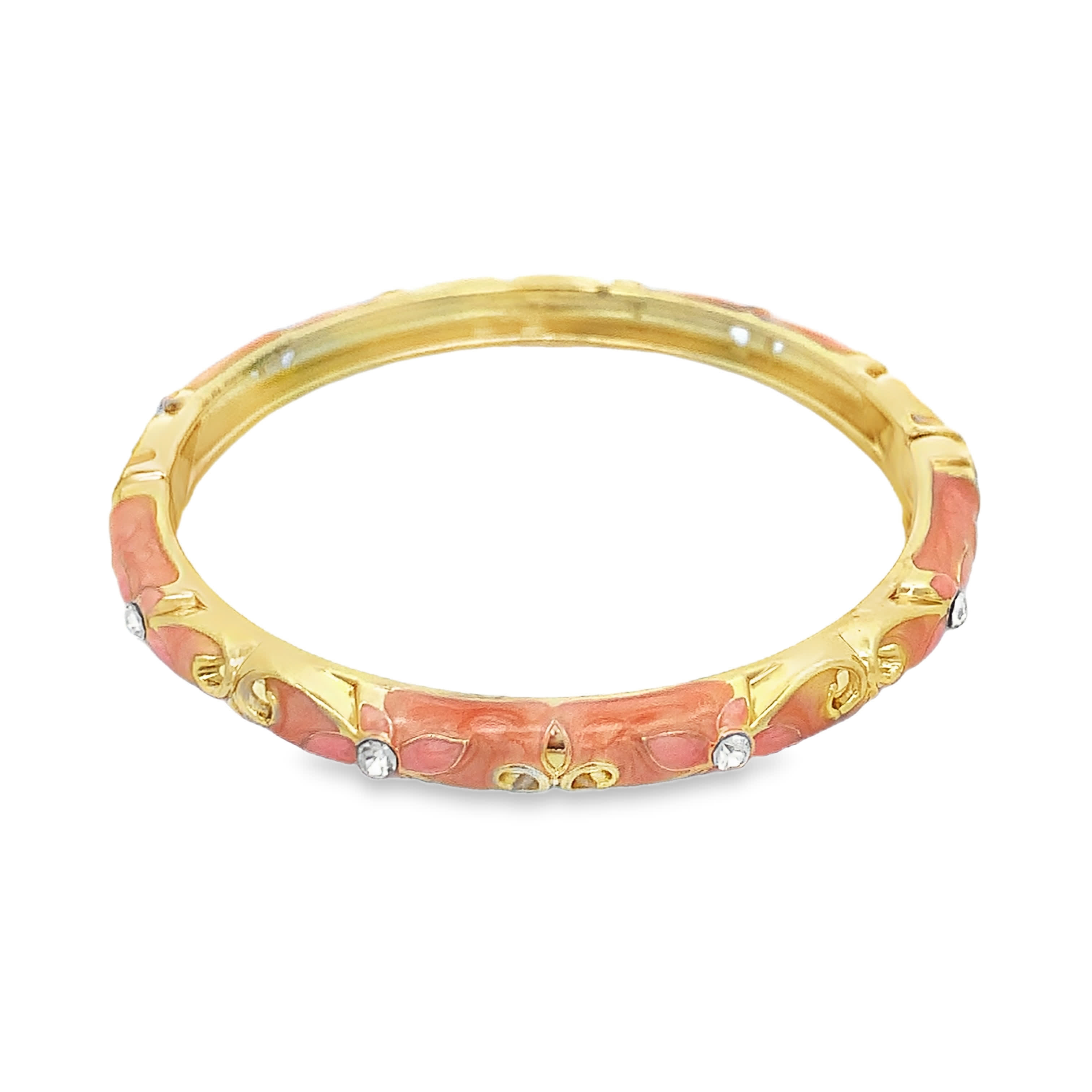 Bransoletka ze złoconej stali z okrągłymi kamieniami