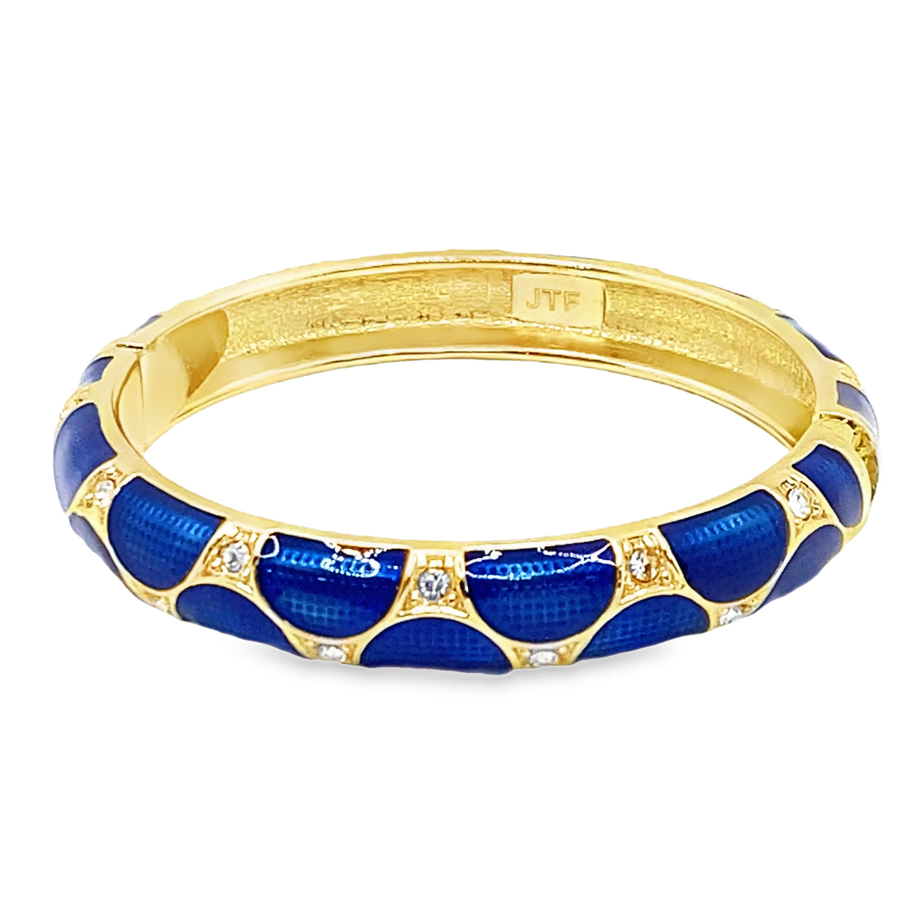 Bransoletka ze złoconej stali z okrągłymi kamieniami o szlifie brylantowym