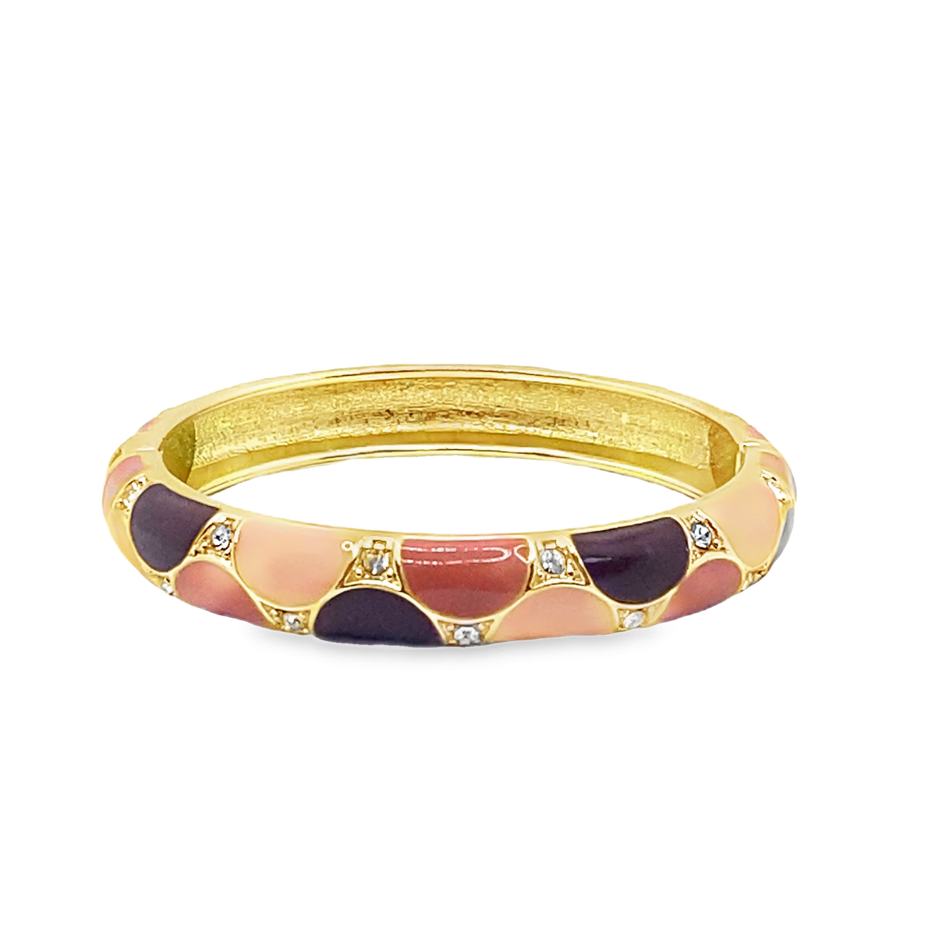 Bransoletka ze złoconej stali z okrągłymi kamieniami