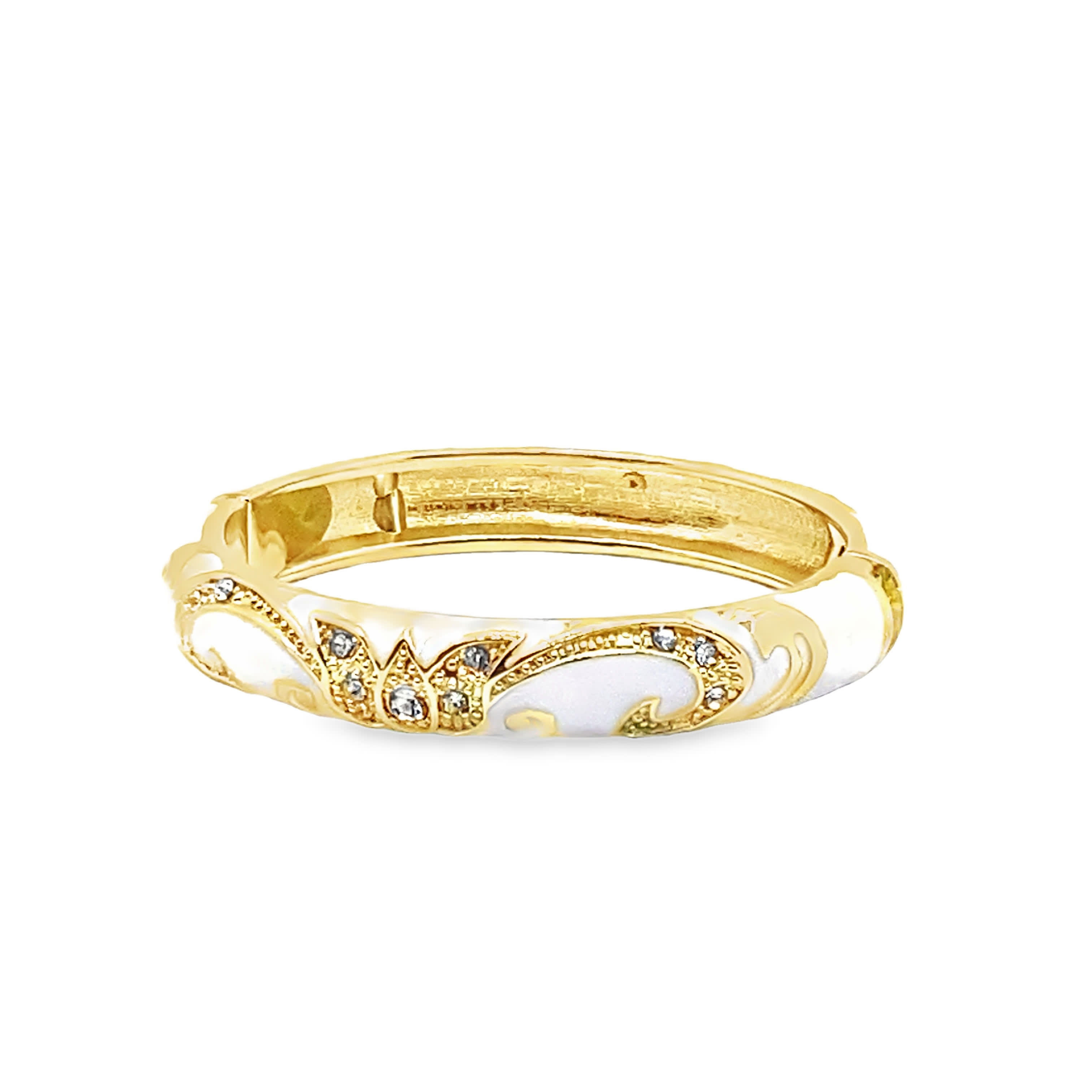 Bransoletka ze złoconej stali z okrągłymi kamieniami