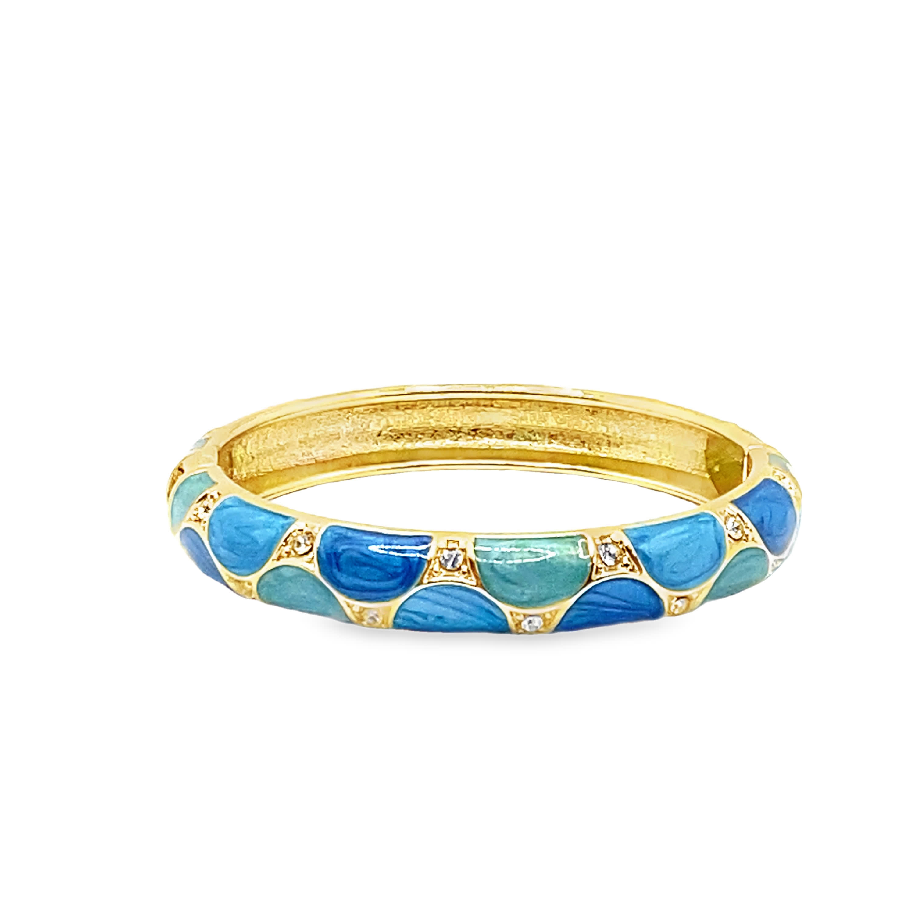 Bransoletka ze złoconej stali z okrągłymi kamieniami