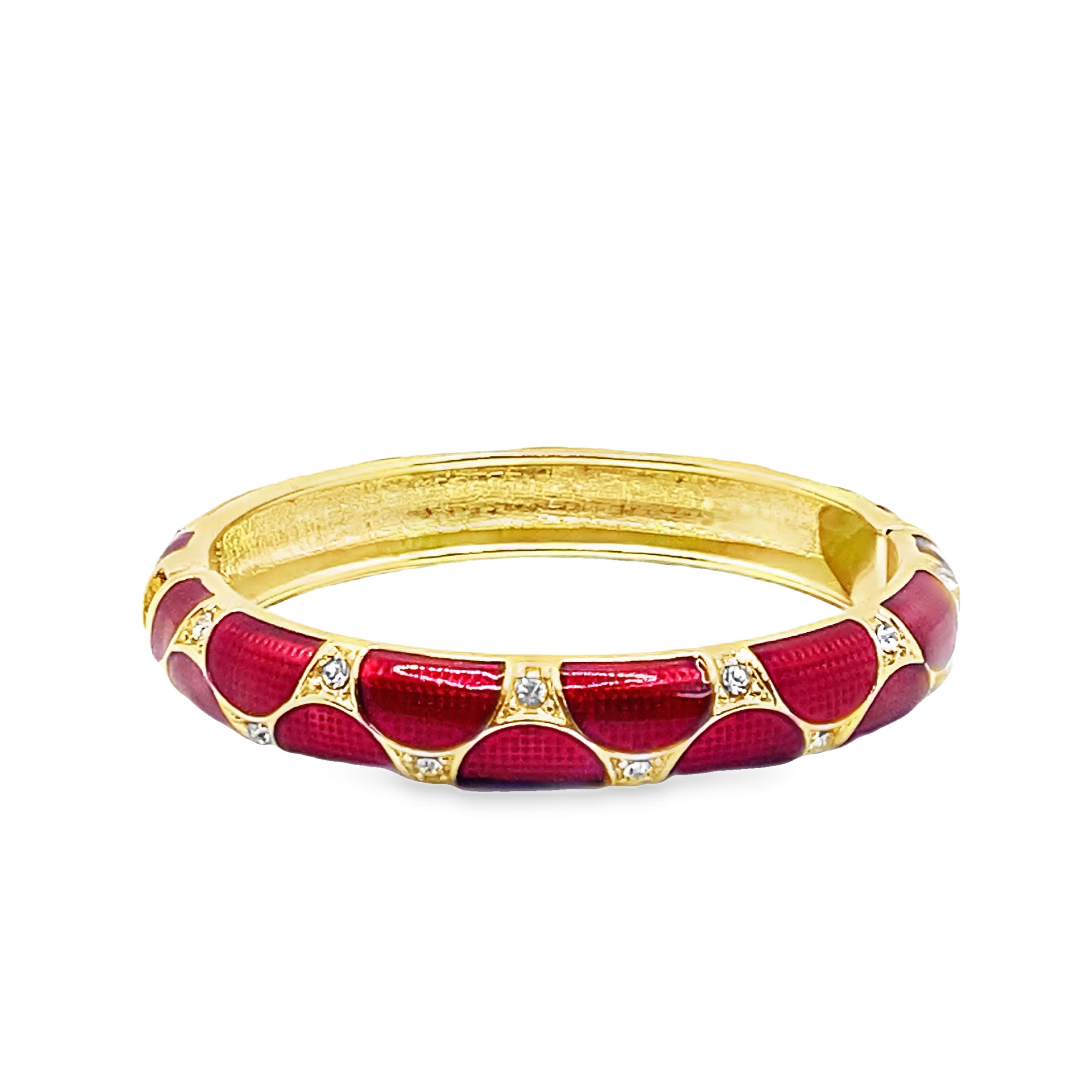 Bransoletka ze złoconej stali z okrągłymi kamieniami o szlifie brylantowym