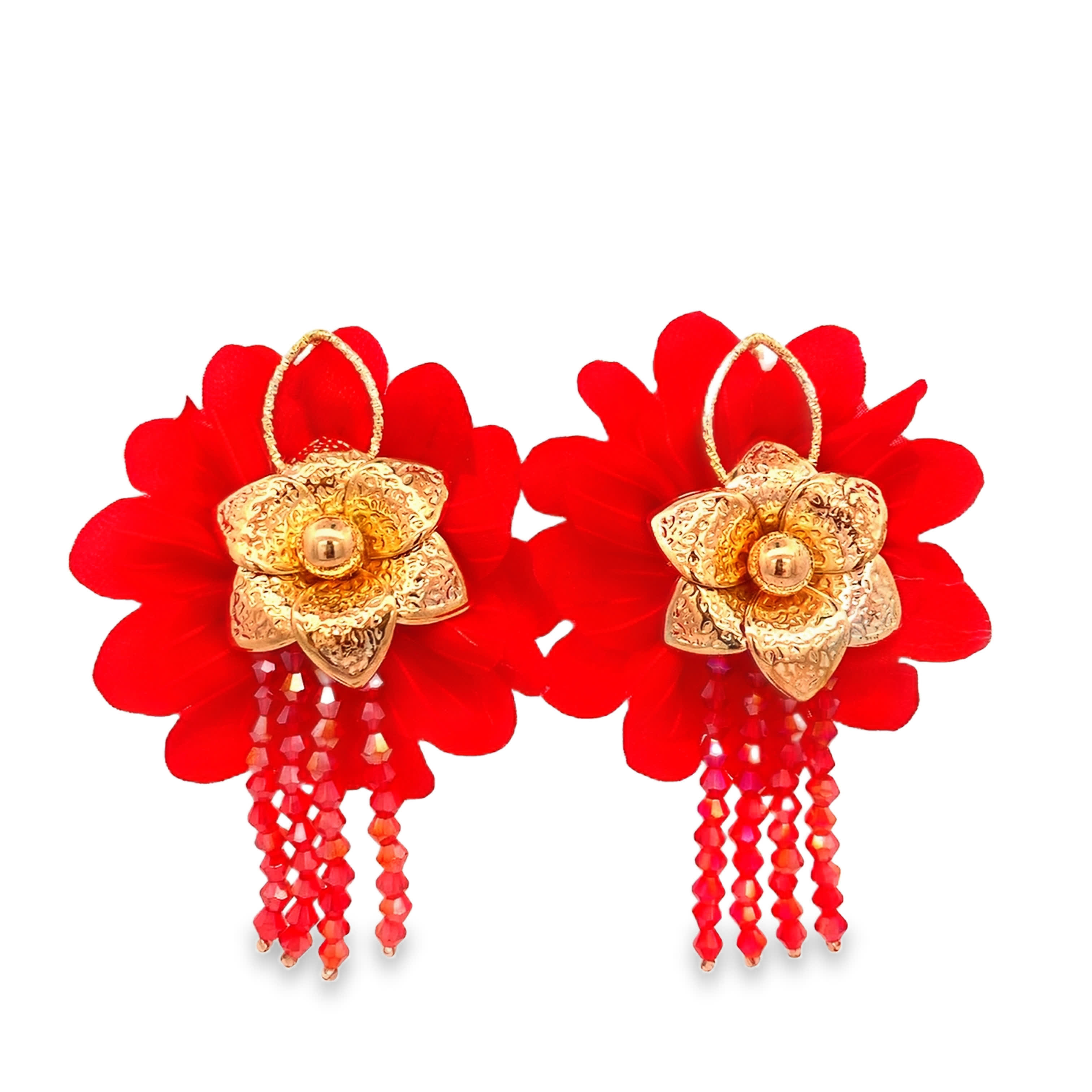 Eleganckie wiszące kolczyki ze złoconej stali