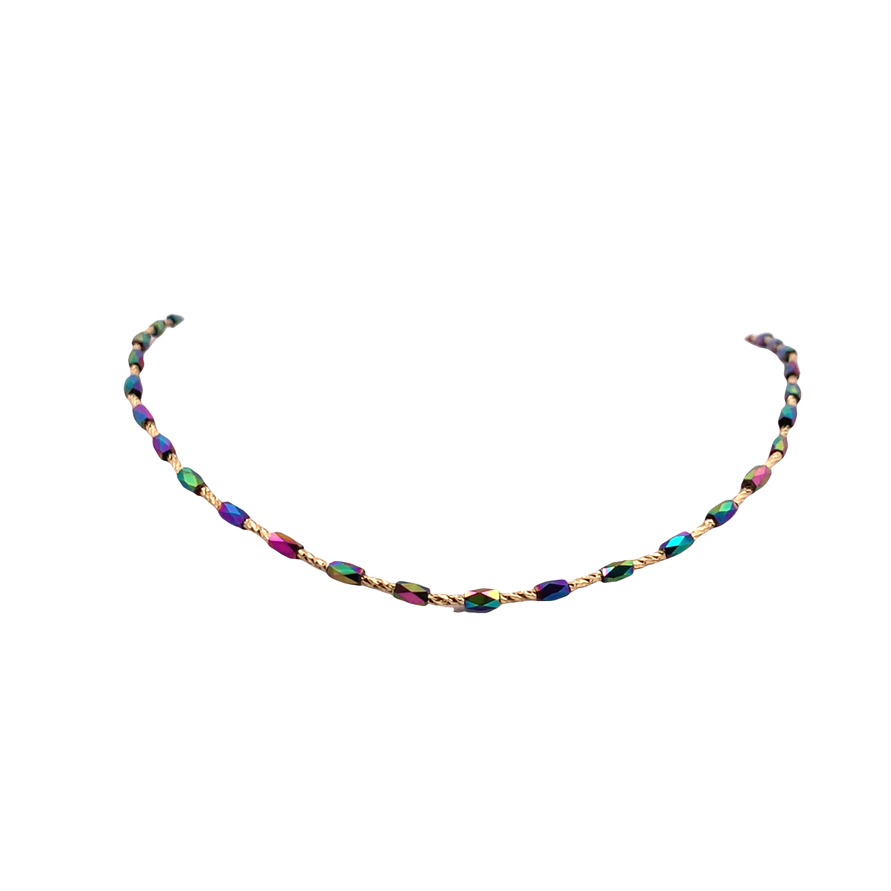 Tęczowy naszyjnik z koralików