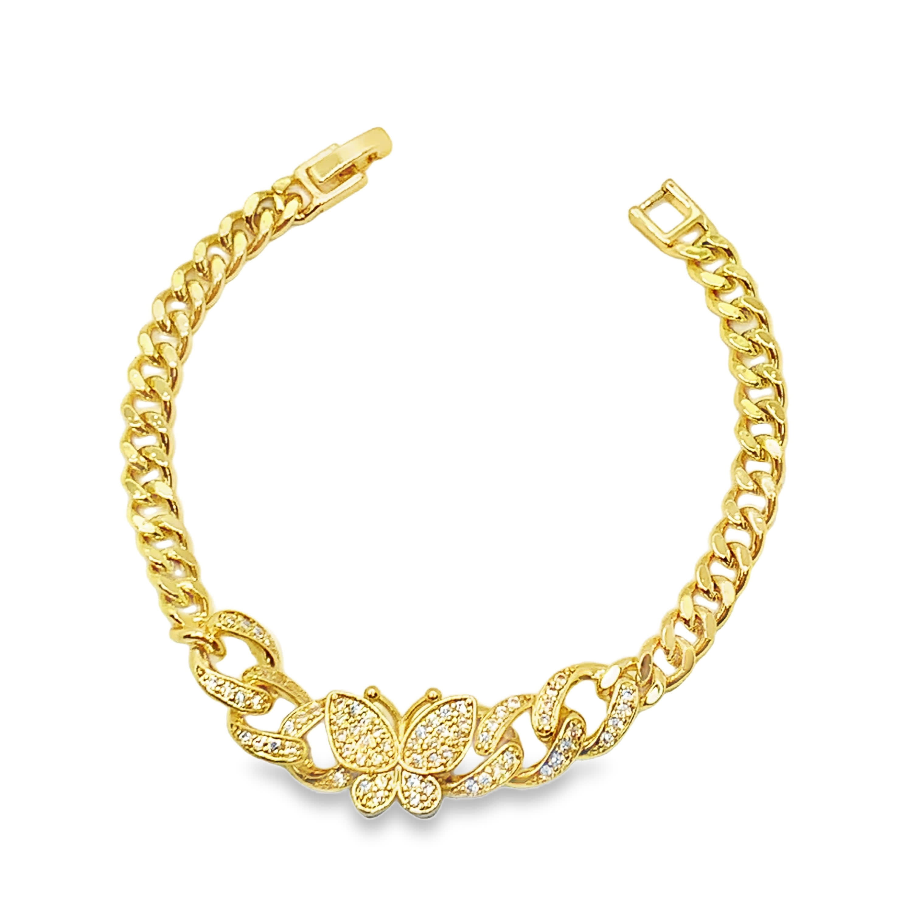 Bransoletka z żółtego złota z okrągłymi diamentami