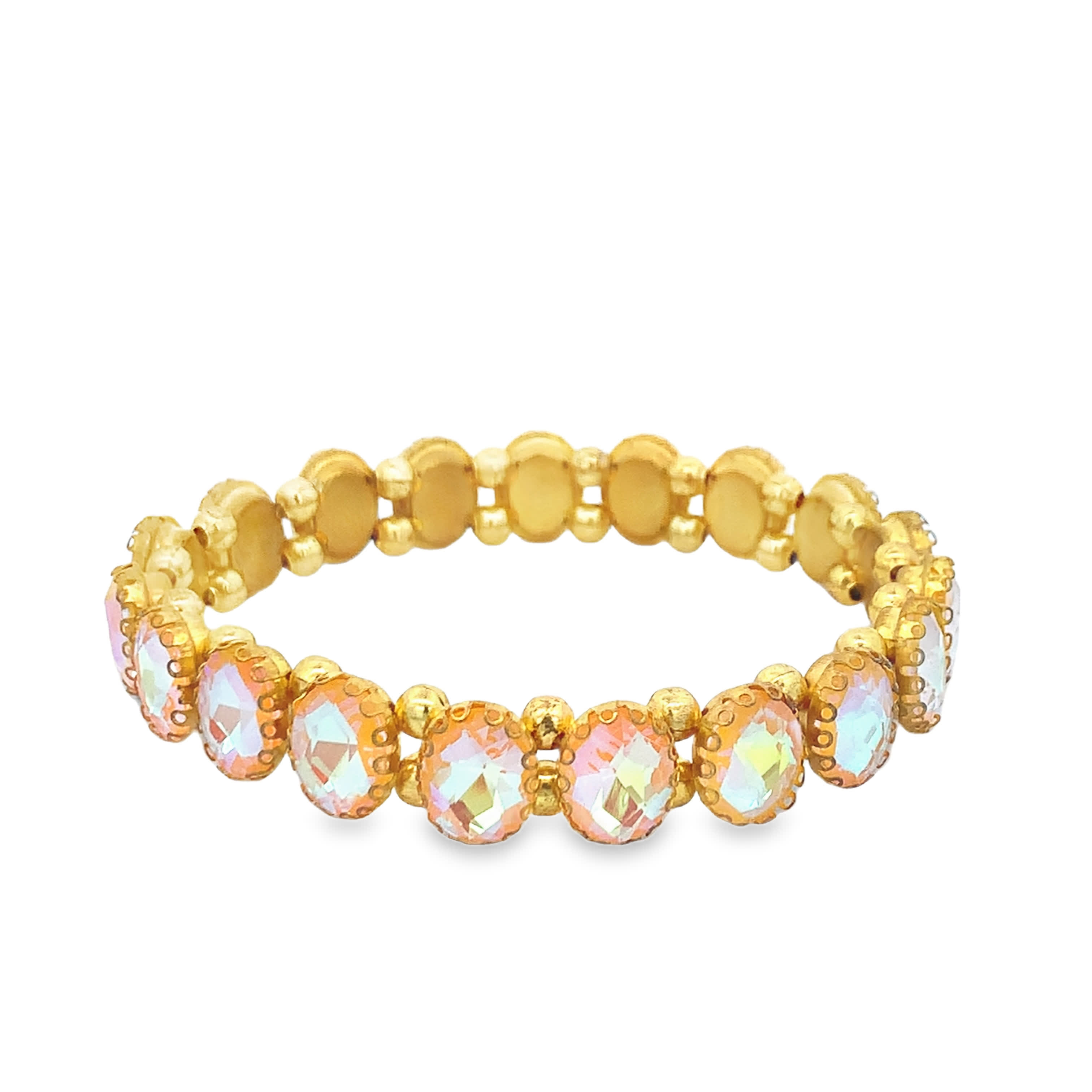 Bransoletka tenisowa z kryształkami z żółtego złota