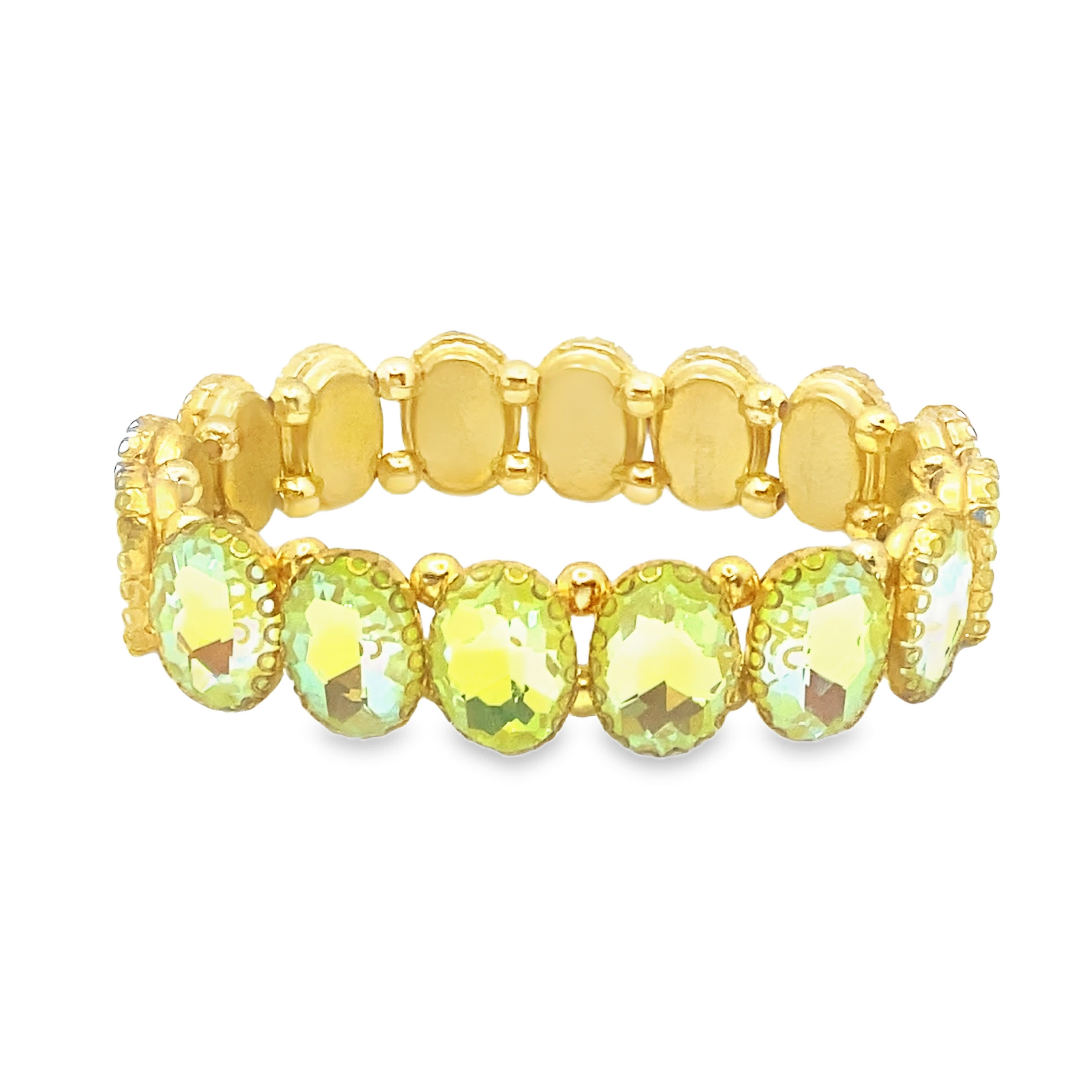 Bransoletka z żółtego złota z kryształami o szlifie brylantowym