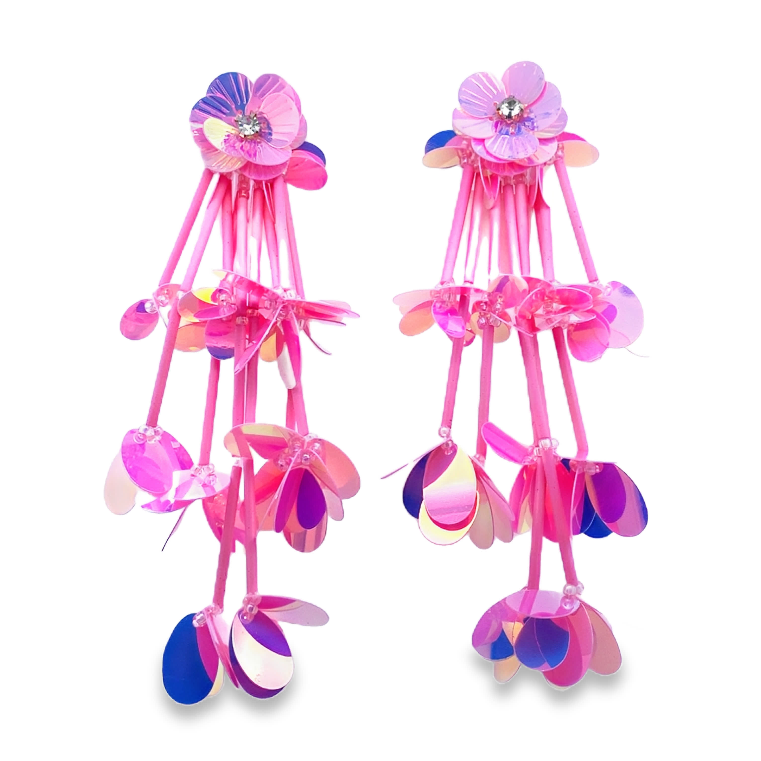 Eleganckie wiszące kolczyki bez metalu w kolorze żółtego złota