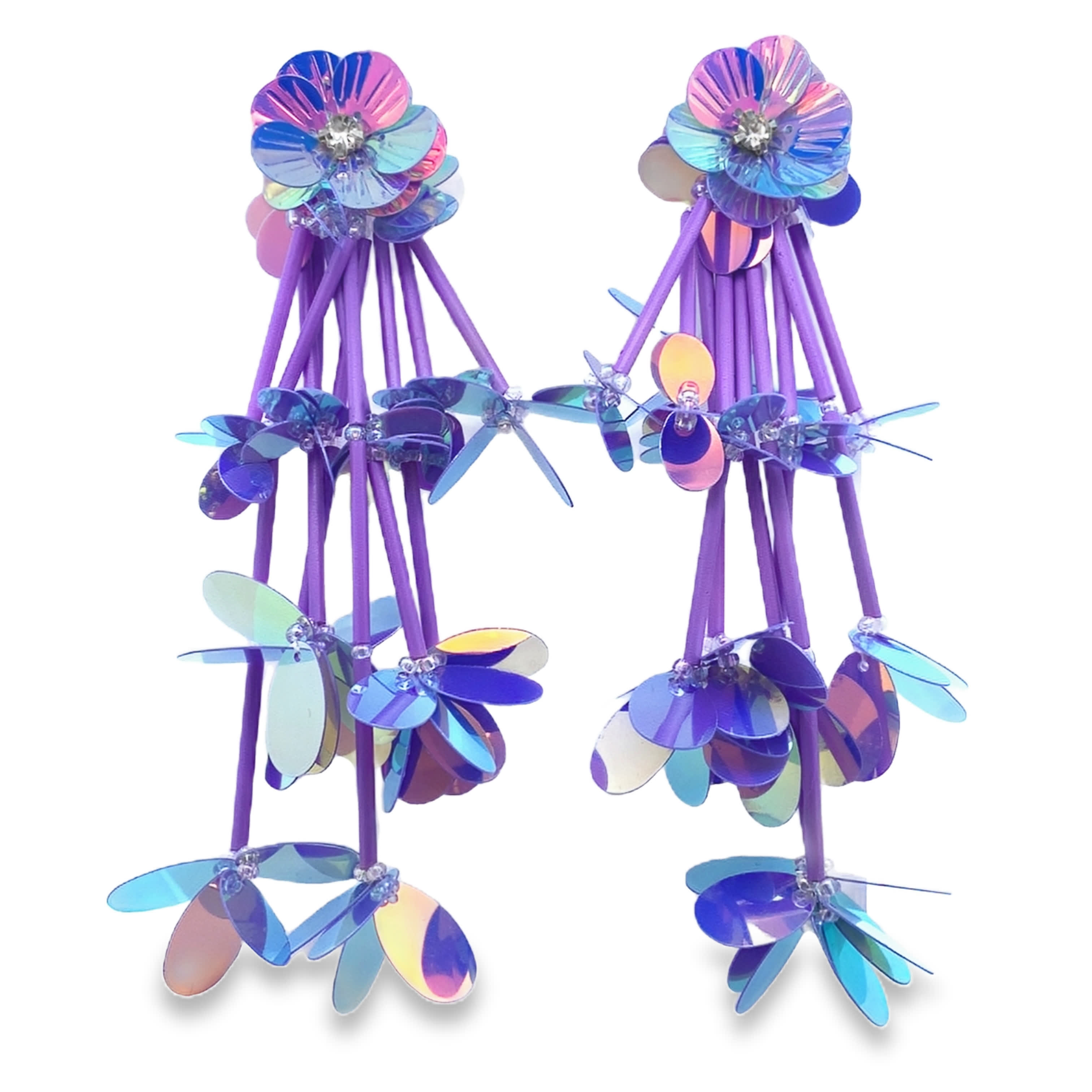 Artystyczne wiszące kolczyki z elementami niemetalowymi