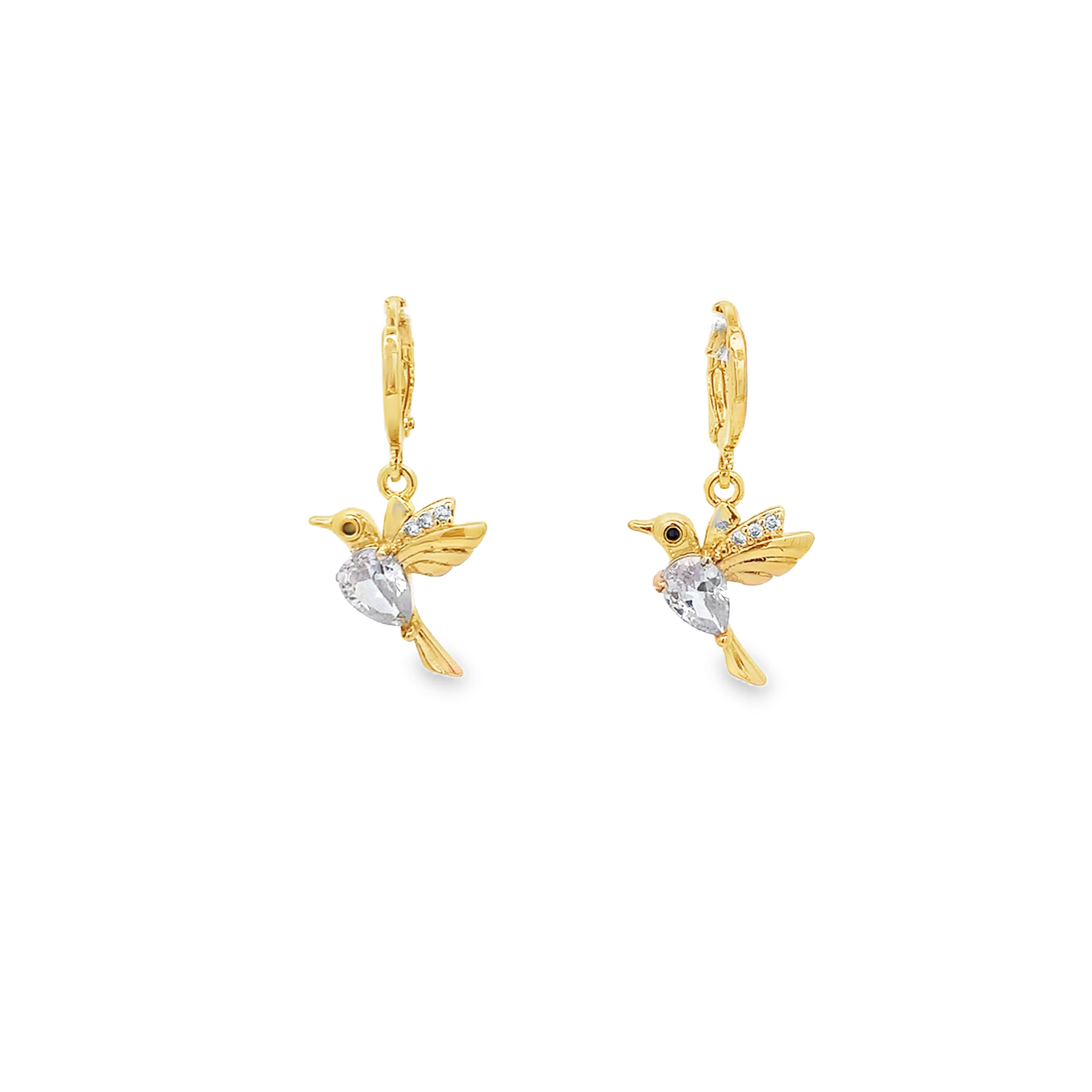 Kolczyki wiszące z żółtego złota z diamentami o szlifie gruszkowym