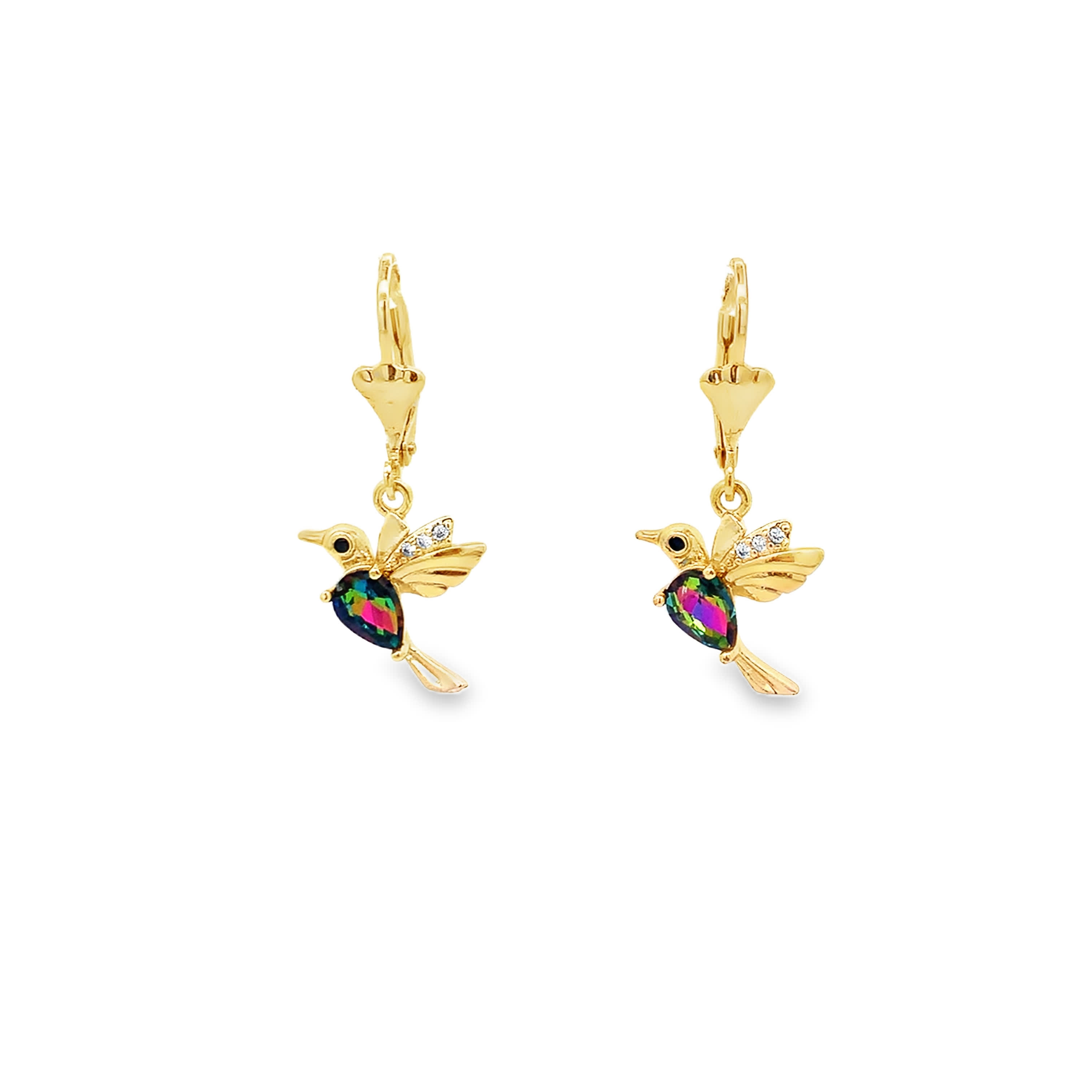 Kolczyki wiszące z żółtego złota