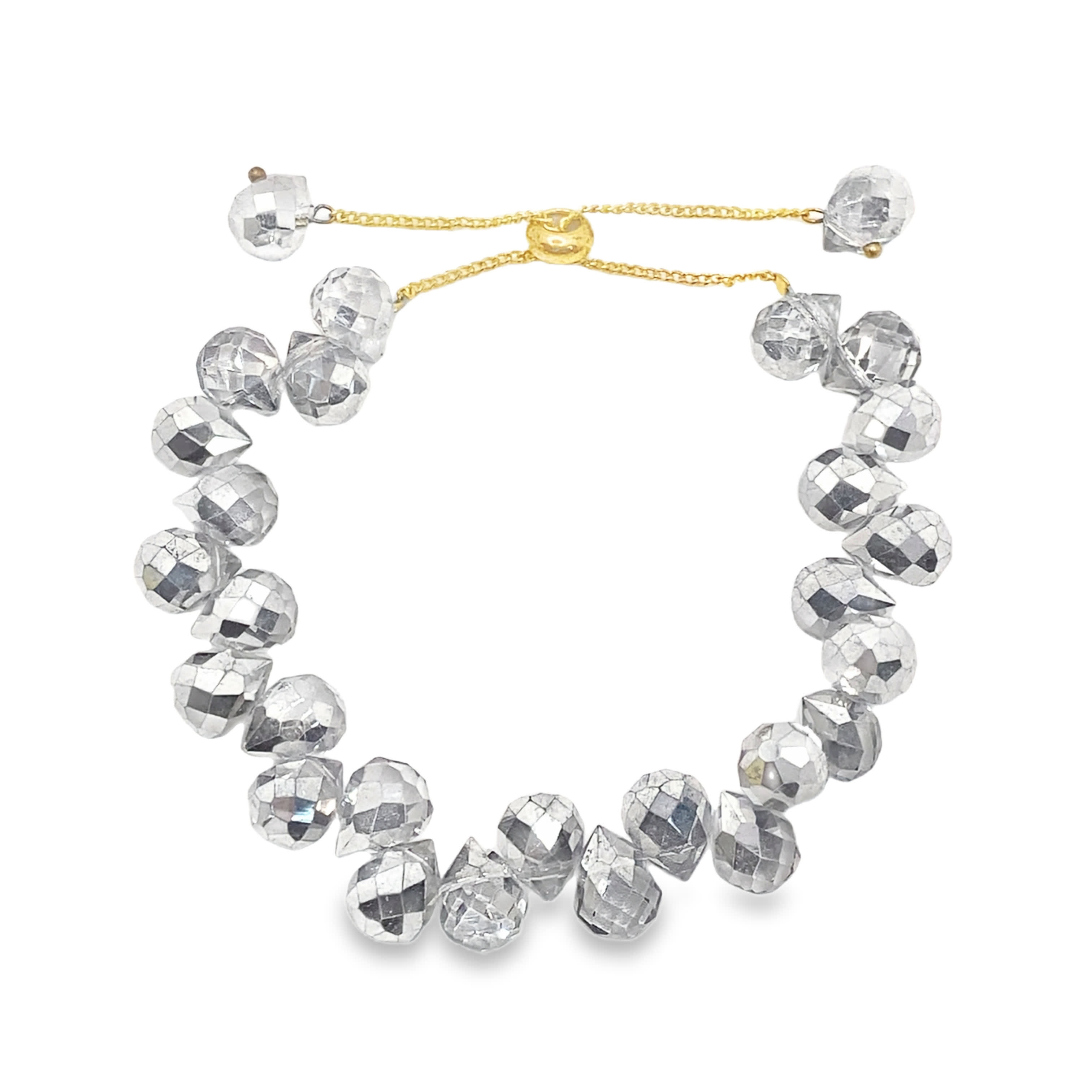 Bransoletka z koralików kryształowych z akcentami z żółtego złota