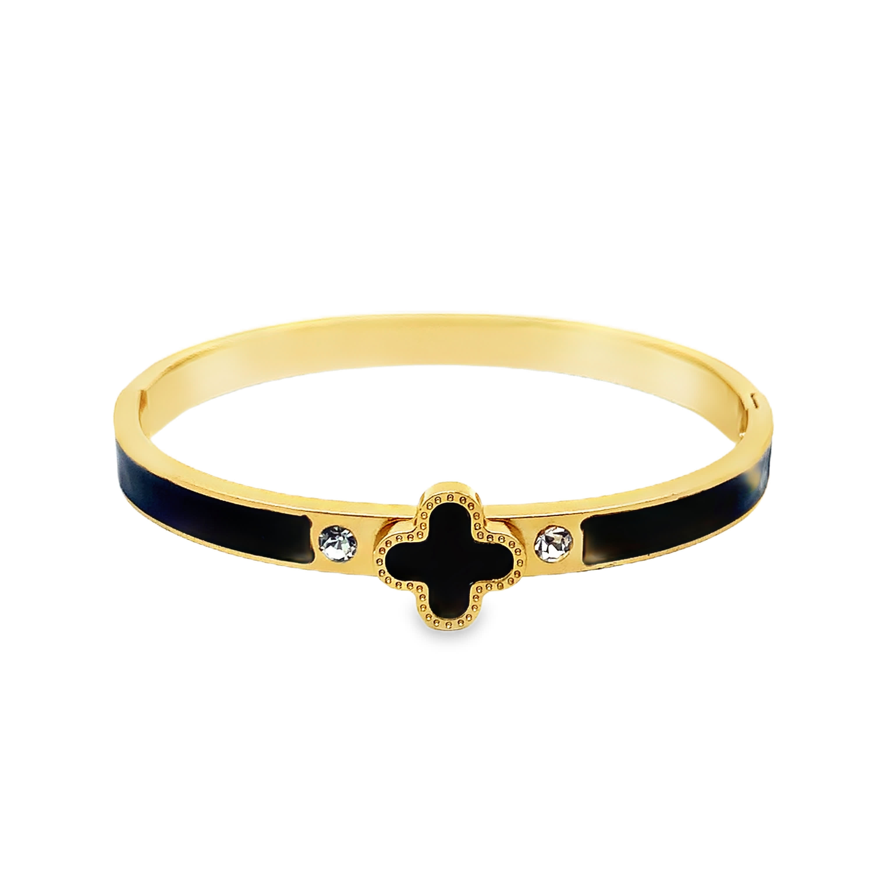 Bransoletka z żółtego złota z kryształowymi zdobieniami