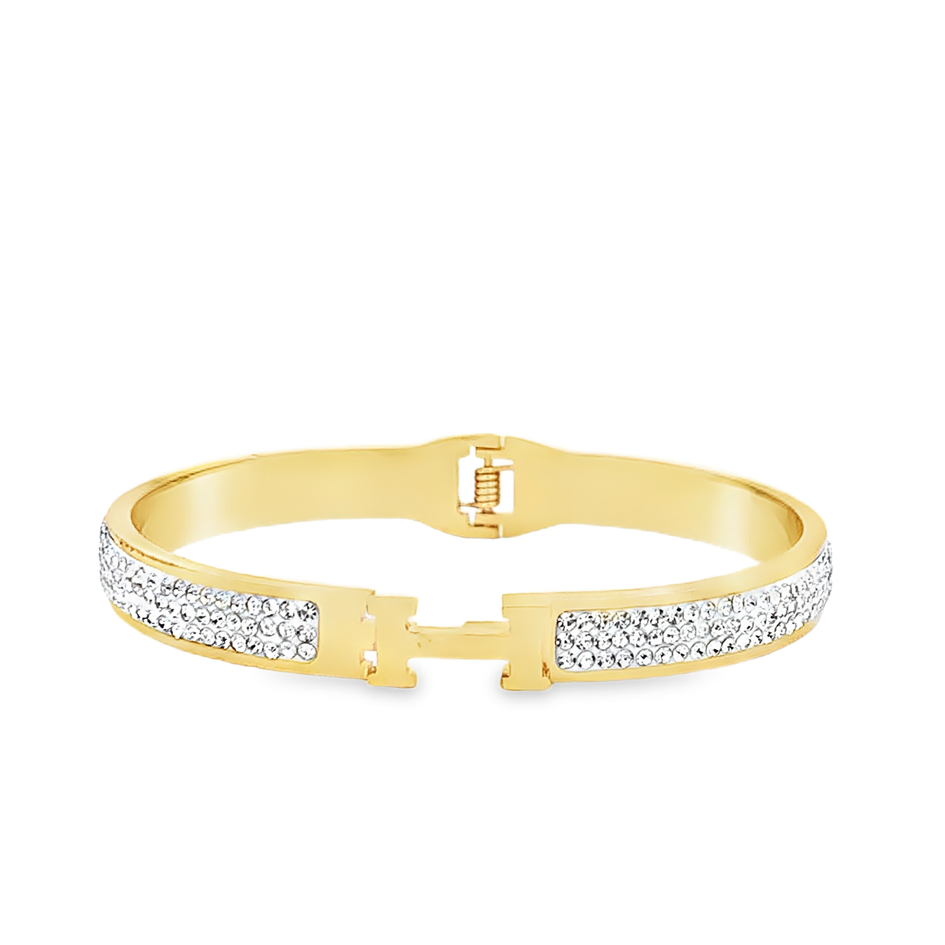 Bransoletka z żółtego złota ozdobiona okrągłymi diamentami