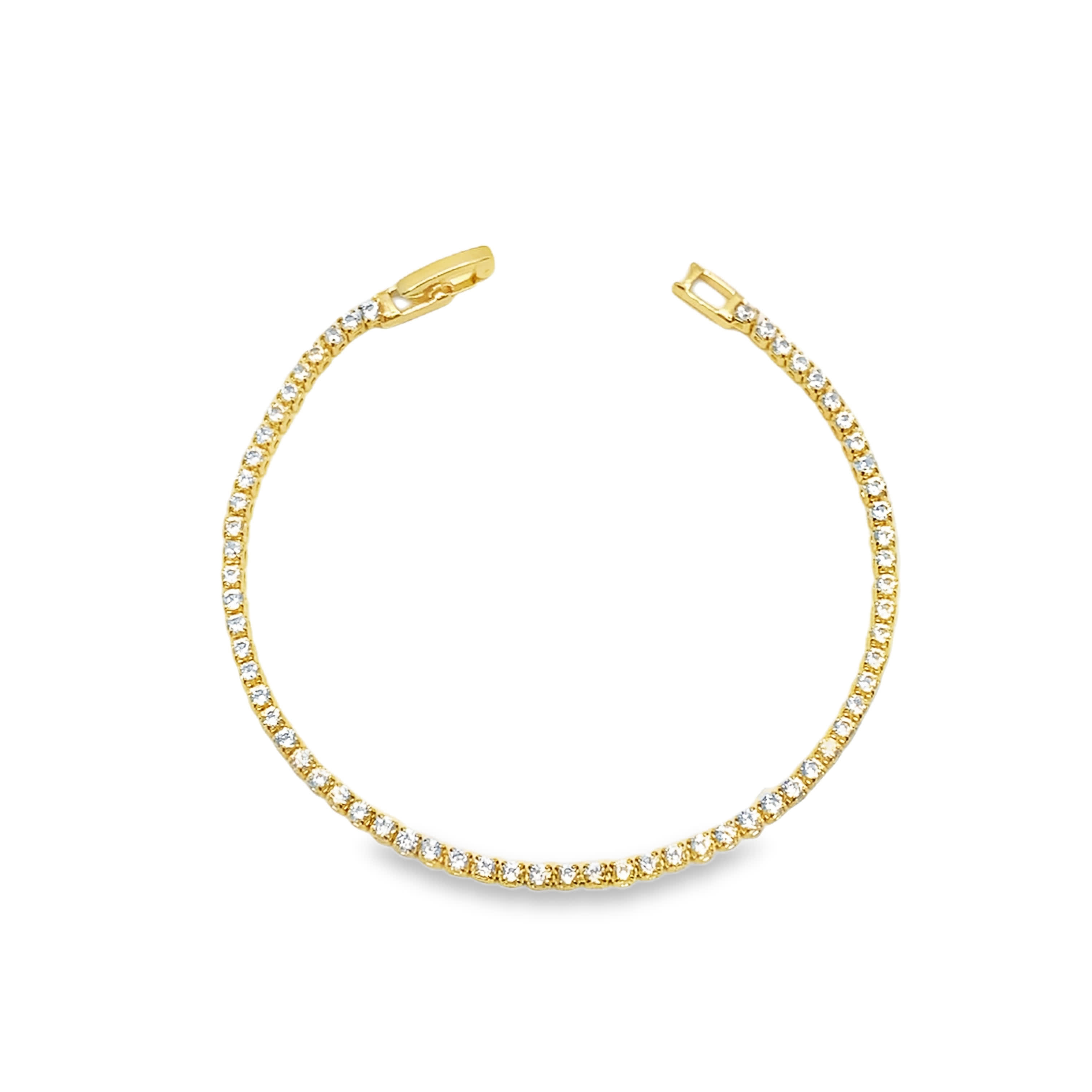 Bransoletka tenisowa z żółtego złota z diamentami o okrągłym szlifie brylantowym