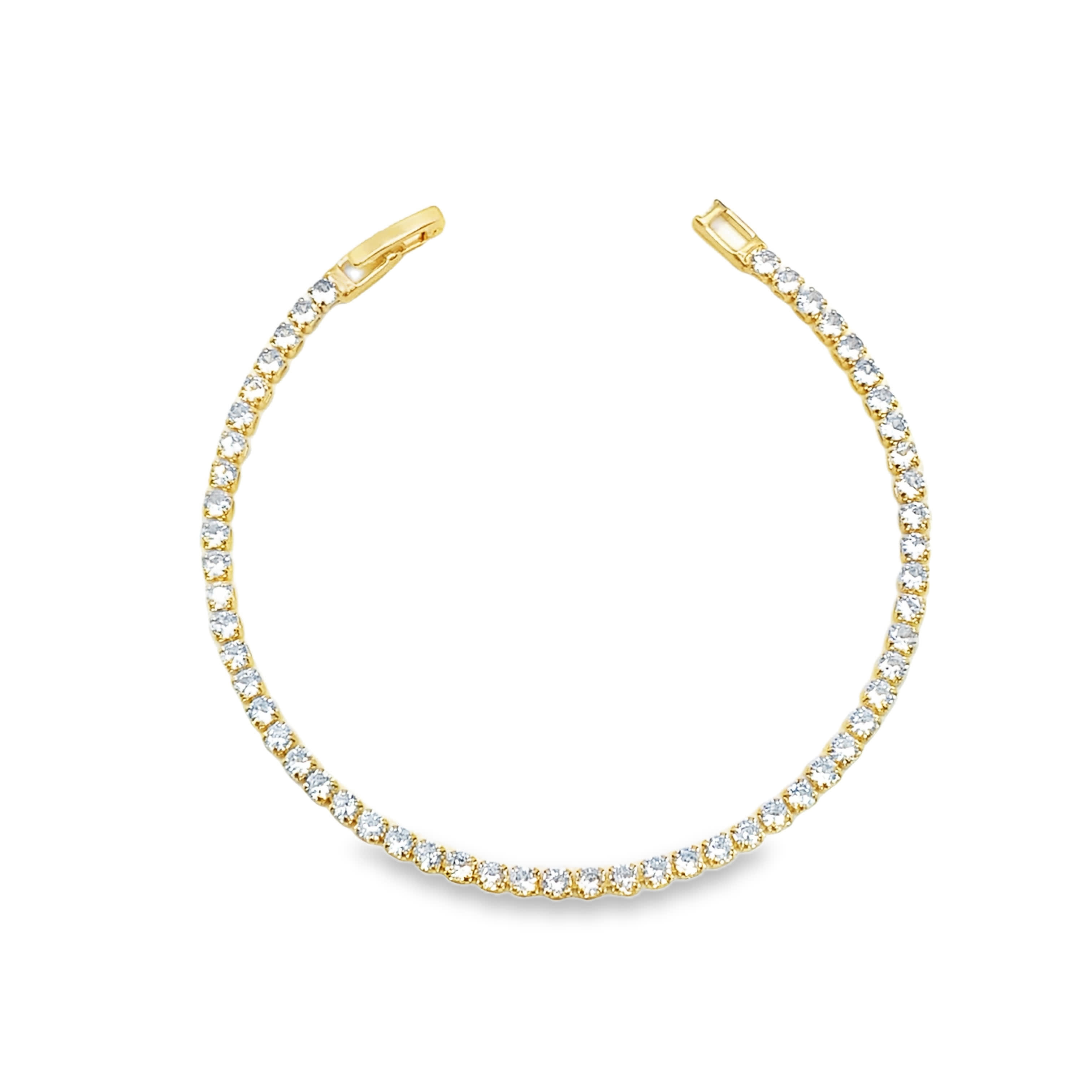 Bransoletka tenisowa z żółtego złota z diamentami i okrągłymi diamentami o szlifie brylantowym