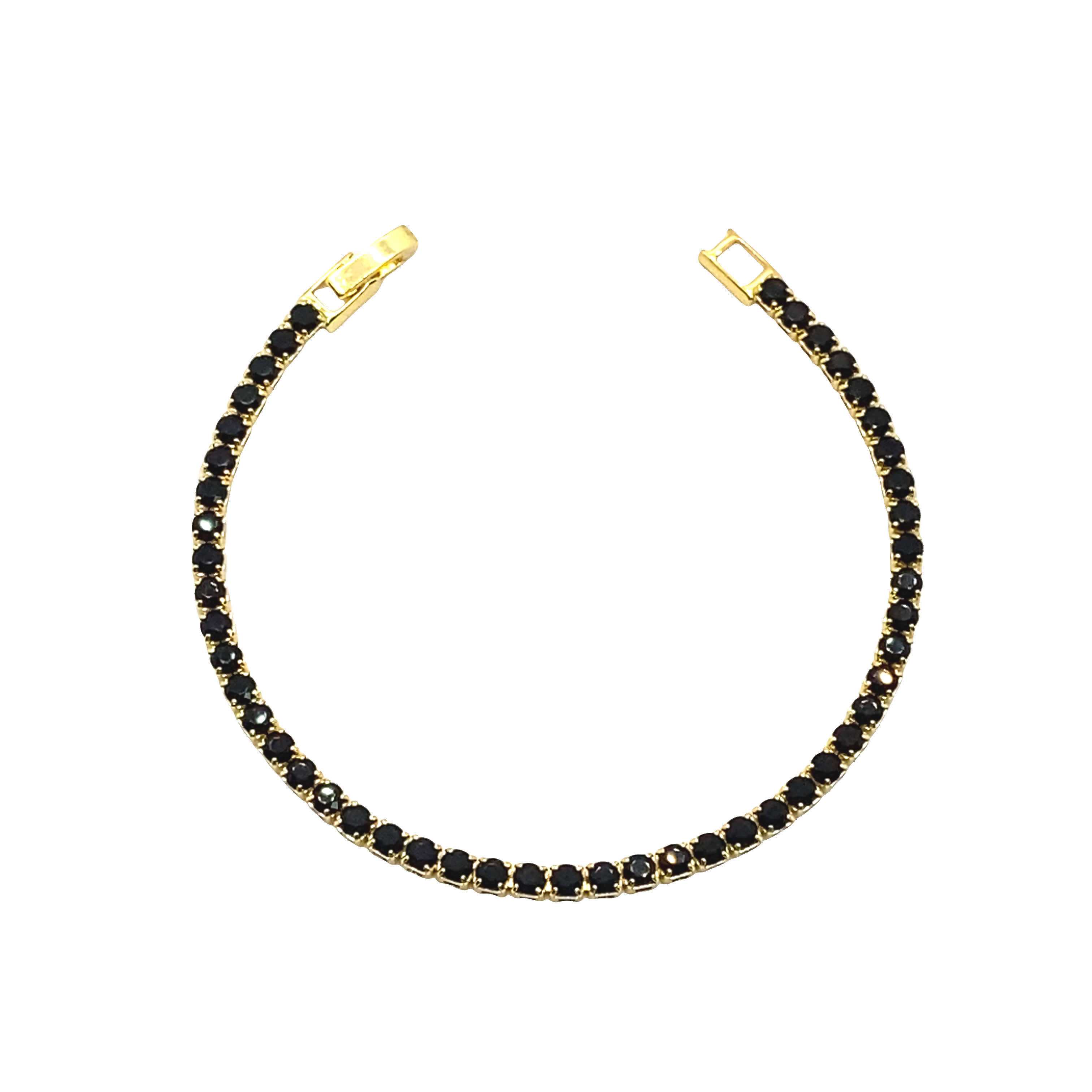 Bransoletka tenisowa z żółtego złota z kamieniami szlachetnymi w kształcie onyksu