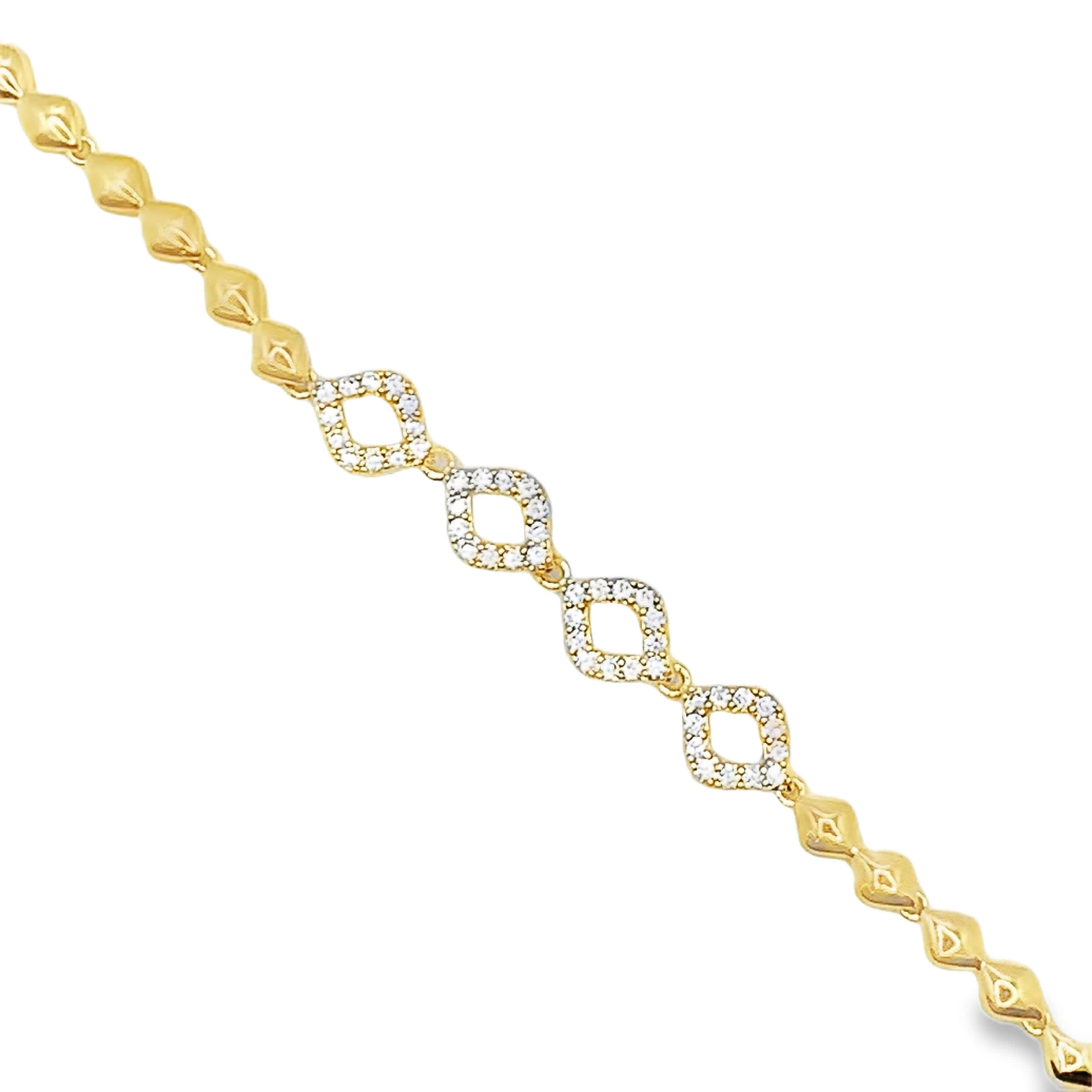 Bransoletka z żółtego złota z okrągłymi brylantami