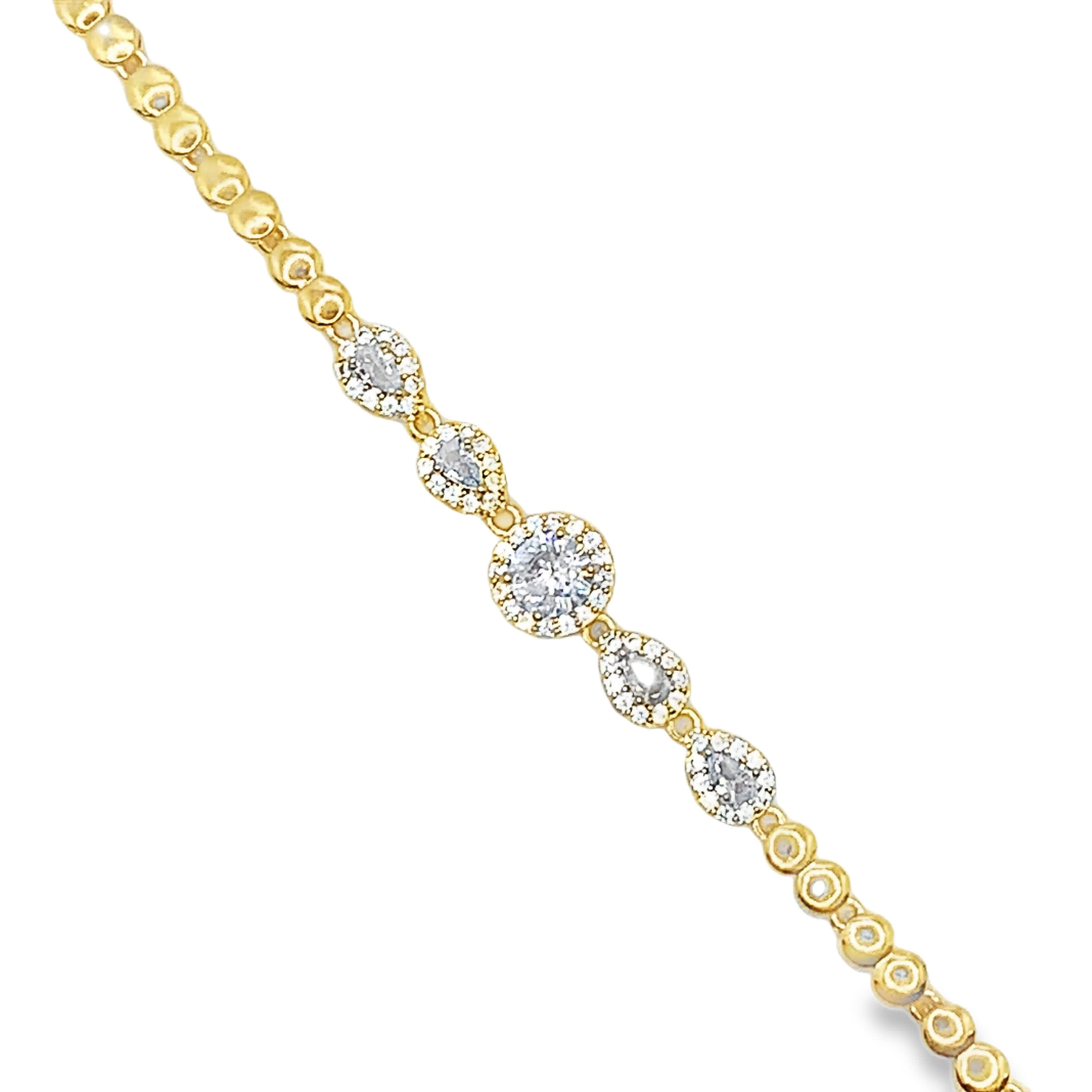 Bransoletka tenisowa z żółtego złota z diamentami i szlifem brylantowym