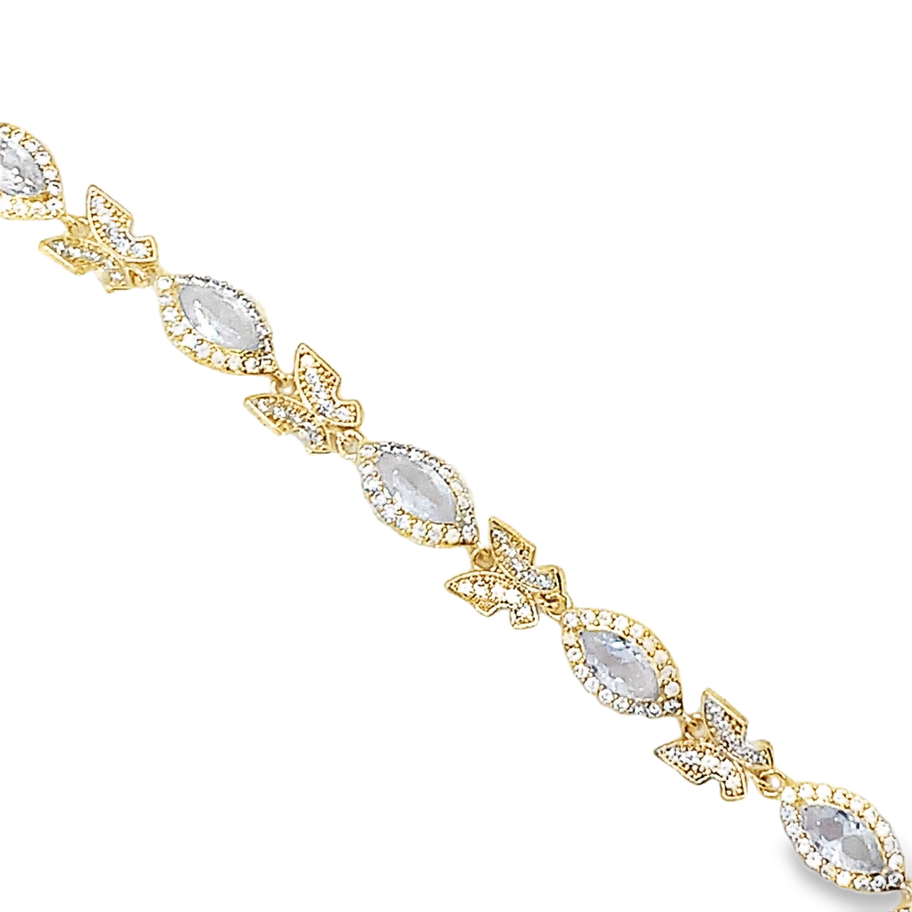 Bransoletka tenisowa z żółtego złota z diamentami o owalnym szlifie brylantowym