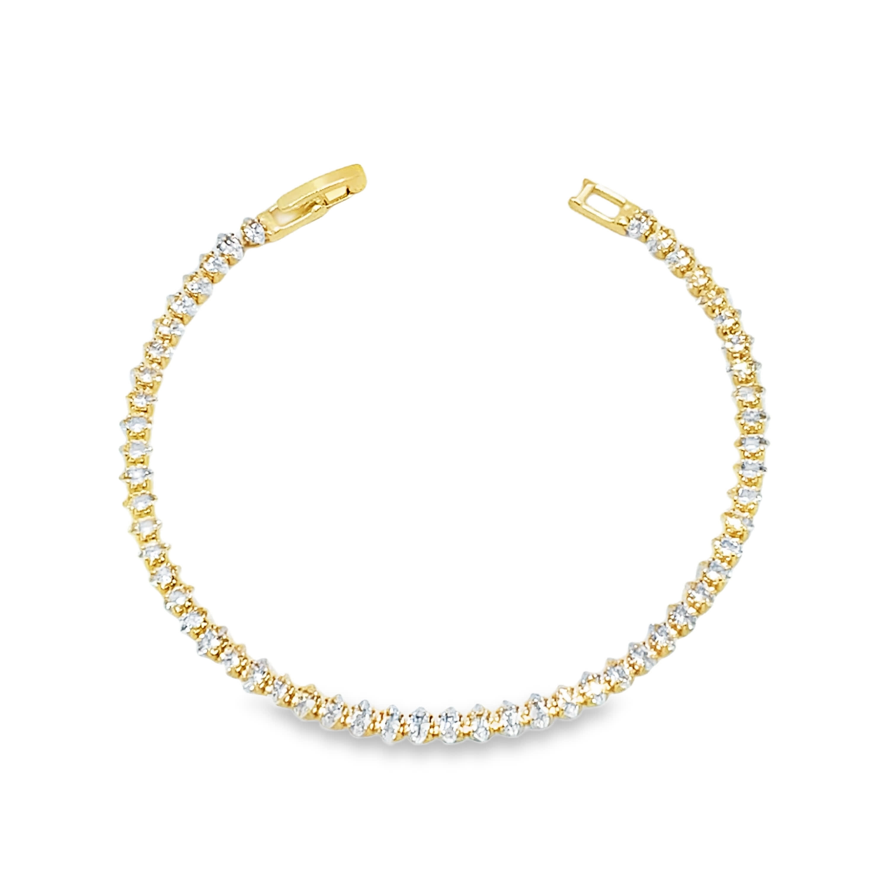 Bransoletka tenisowa z żółtego złota z diamentami