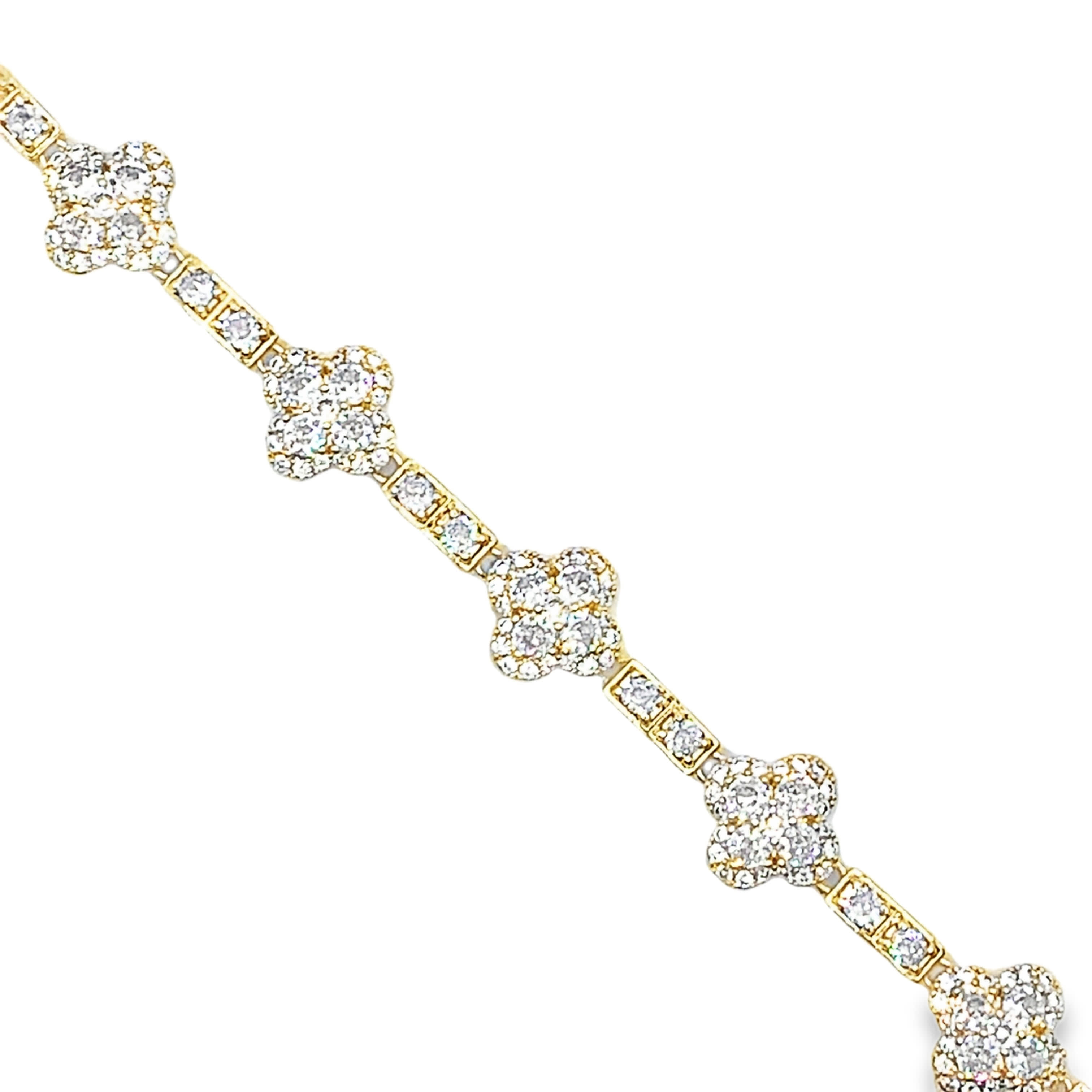 Klasyczna bransoletka tenisowa z żółtego złota z diamentami