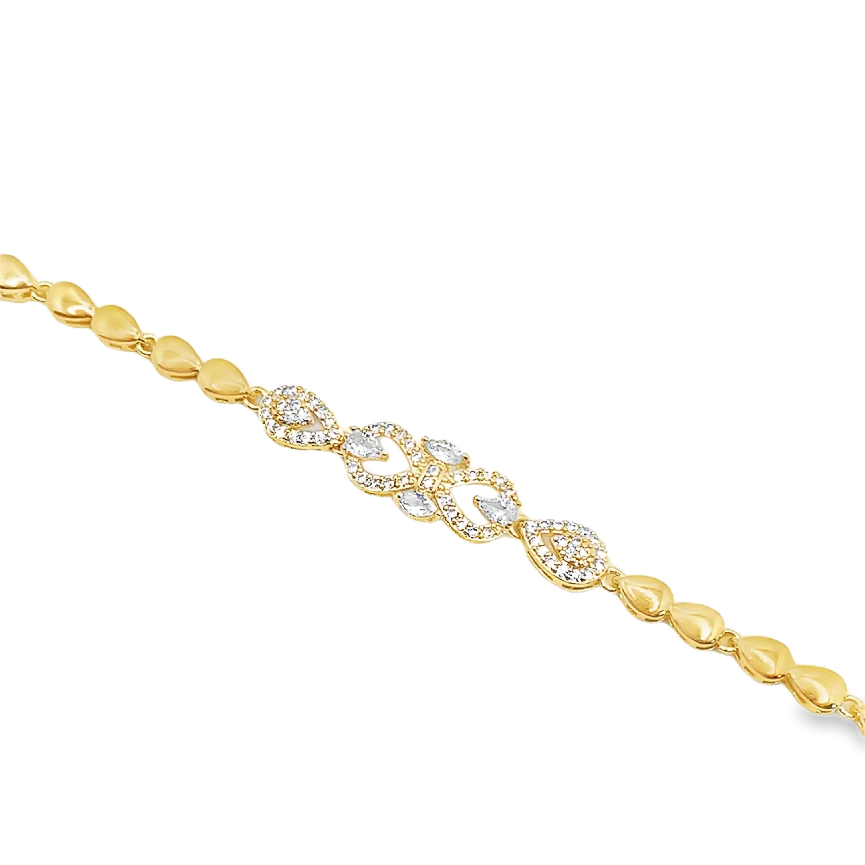 Bransoletka z łańcuszkiem z żółtego złota z diamentowym sercem