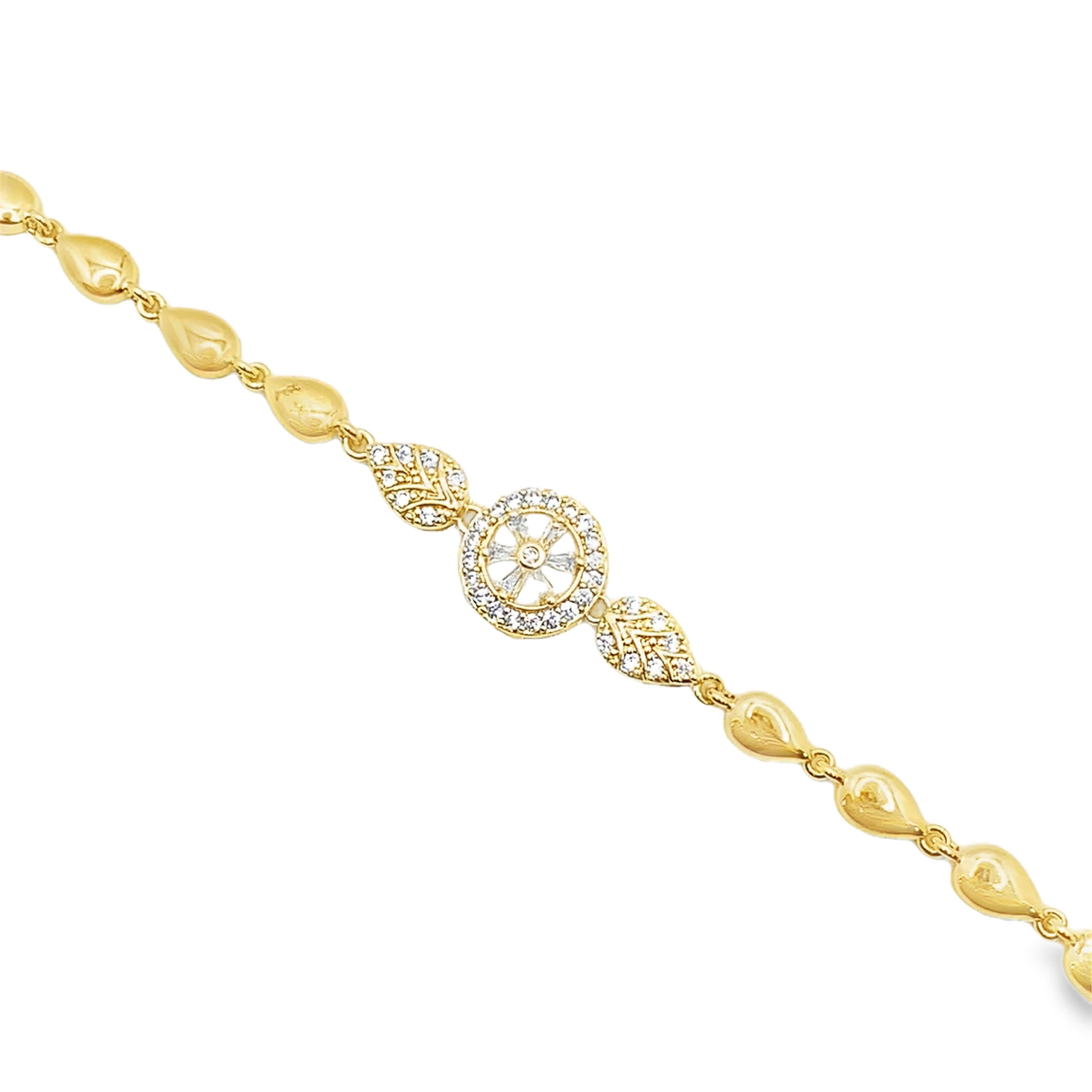 Bransoletka z żółtego złota z okrągłym diamentem w środku