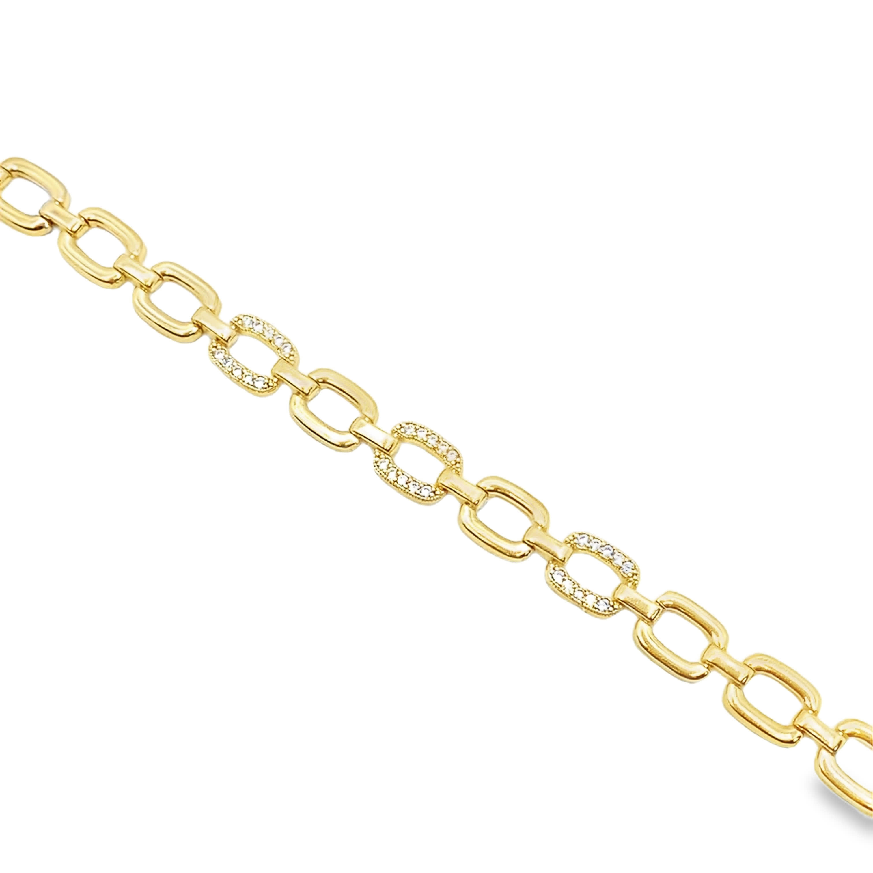 Bransoletka z żółtego złota z okrągłymi diamentami