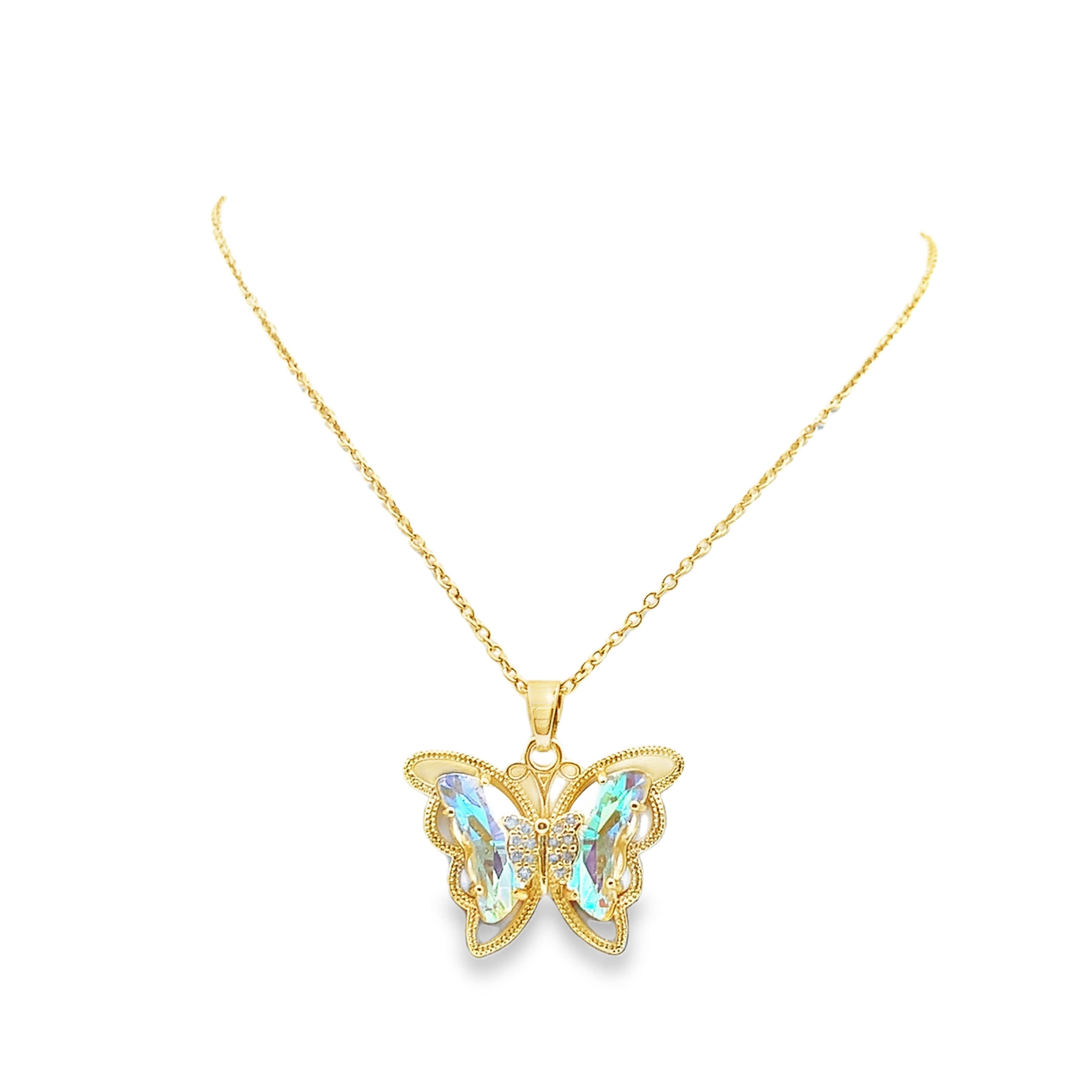 Naszyjnik z żółtego złota z wisiorkiem w kształcie kaboszonu z fioletowym kryształem