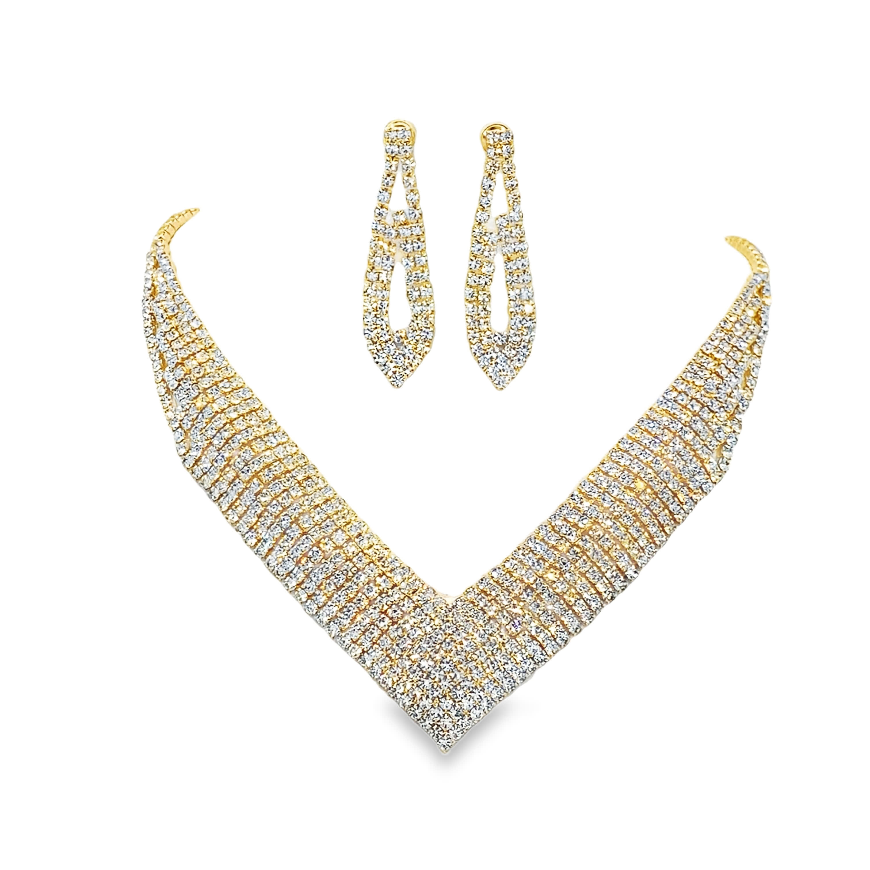 Naszyjnik z brylantami o szlifie okrągłym w żółtym złocie