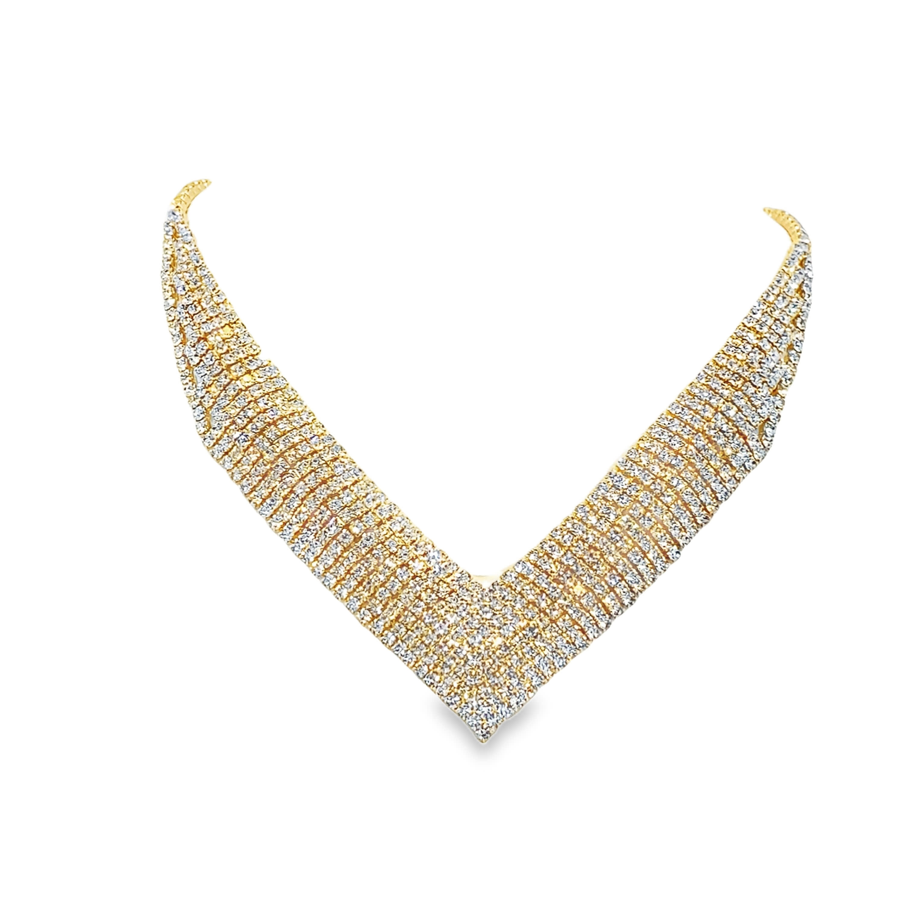 Naszyjnik z żółtego złota z diamentami